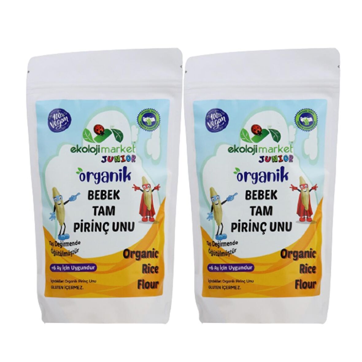 Ekoloji Market Organik Bebek Tam Pirinç Unu 250 gr X 2 Adet