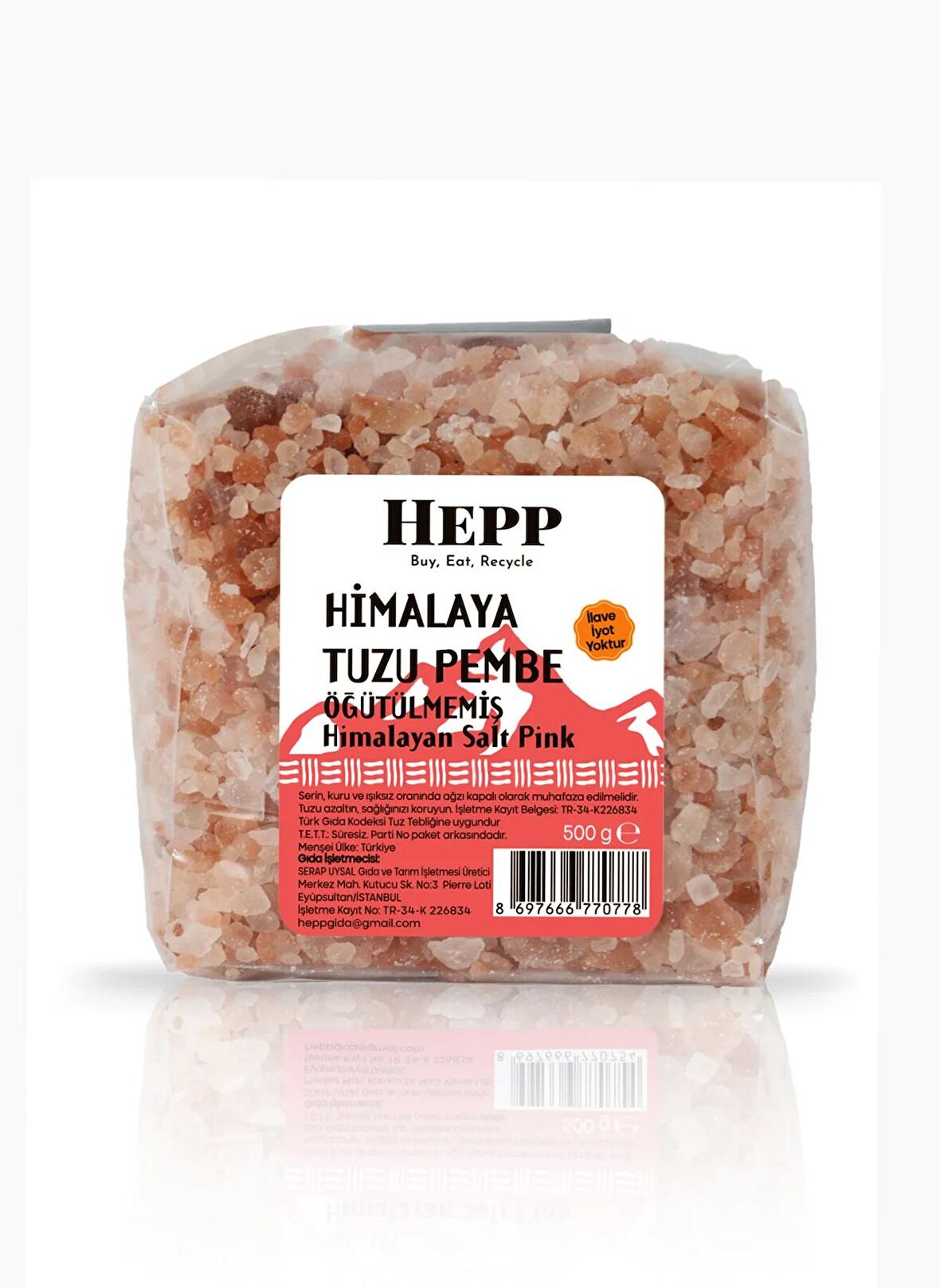 Hepp Himalaya Tuzu Pembe Öğütülmemiş 500gr