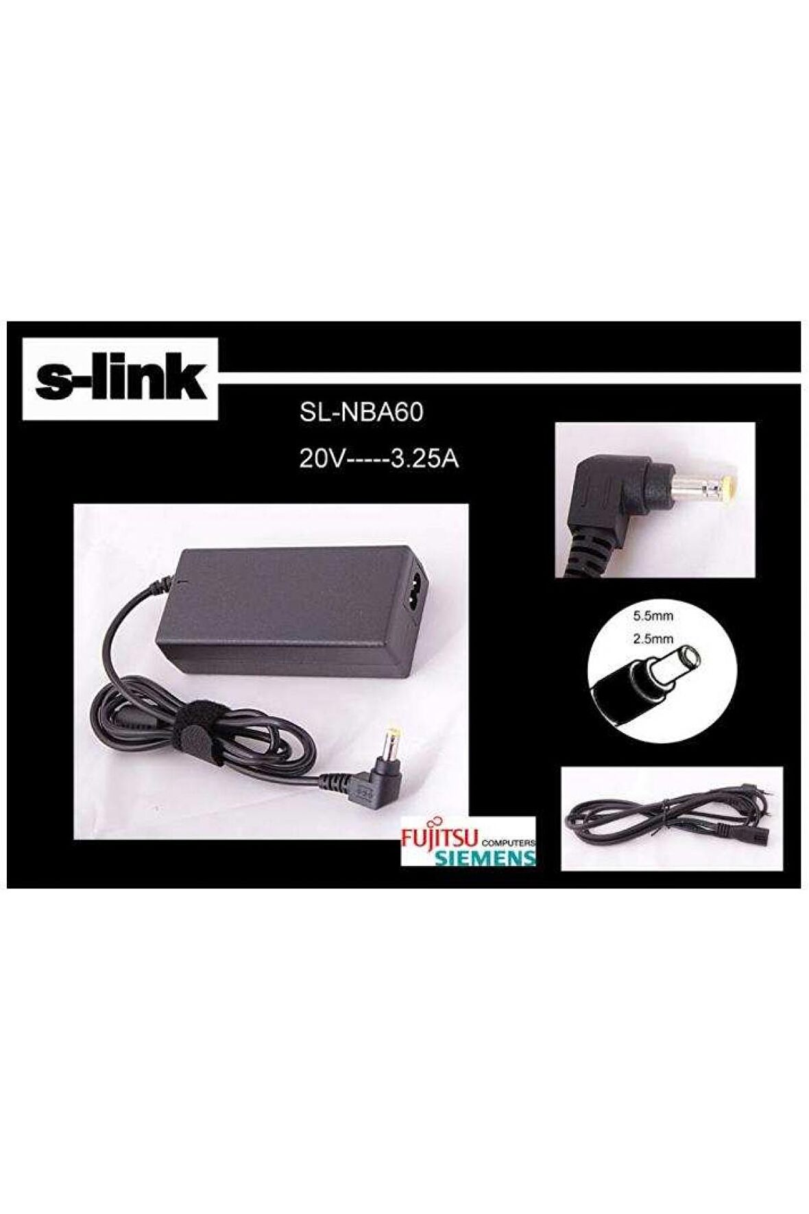 S-link SL-NBA60 20v 3.25a 5.5-2.5 Notebook Adaptörü