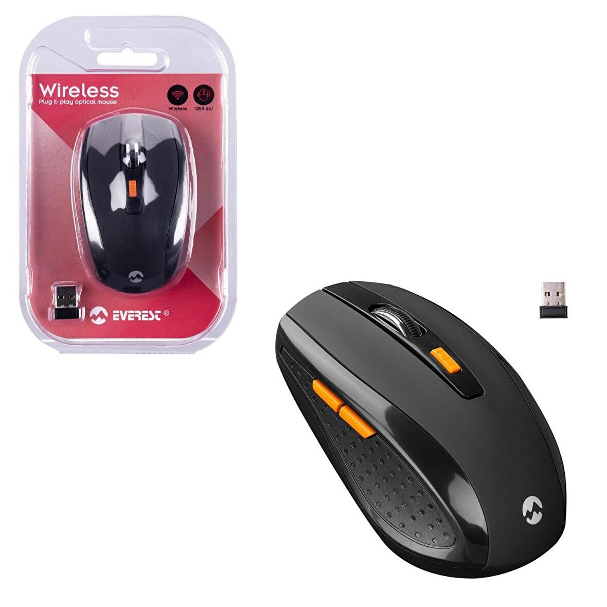 MOUSE KABLOSUZ 2.4GHZ 1200DPI EVEREST SM-442