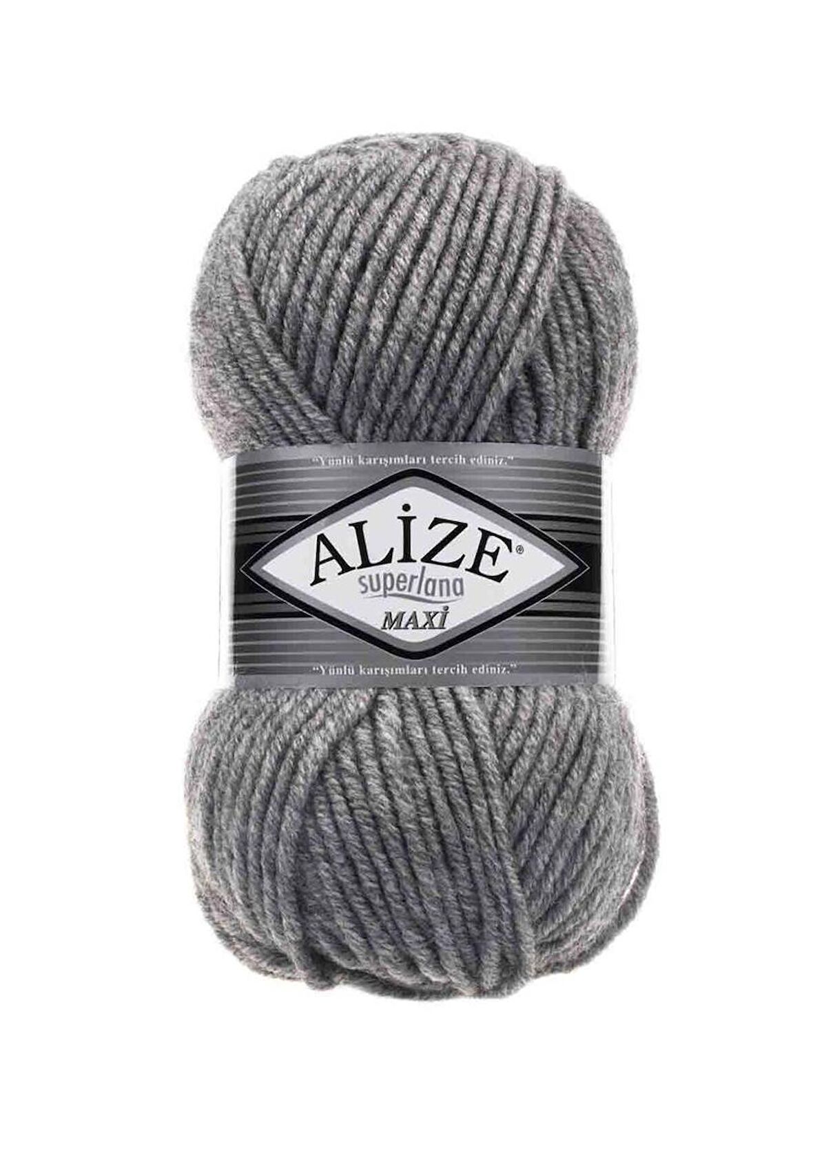 Alize Superlana Maxi El Örgü İpi Gri Melanj 021