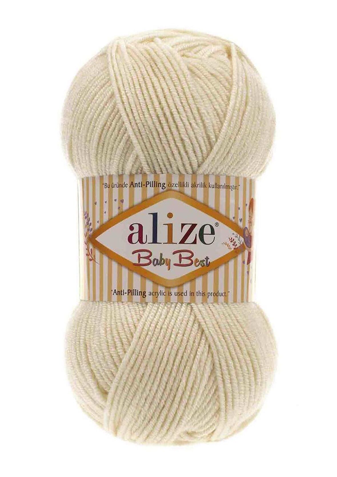 Alize Baby Best El Örgü ipi Krem 001
