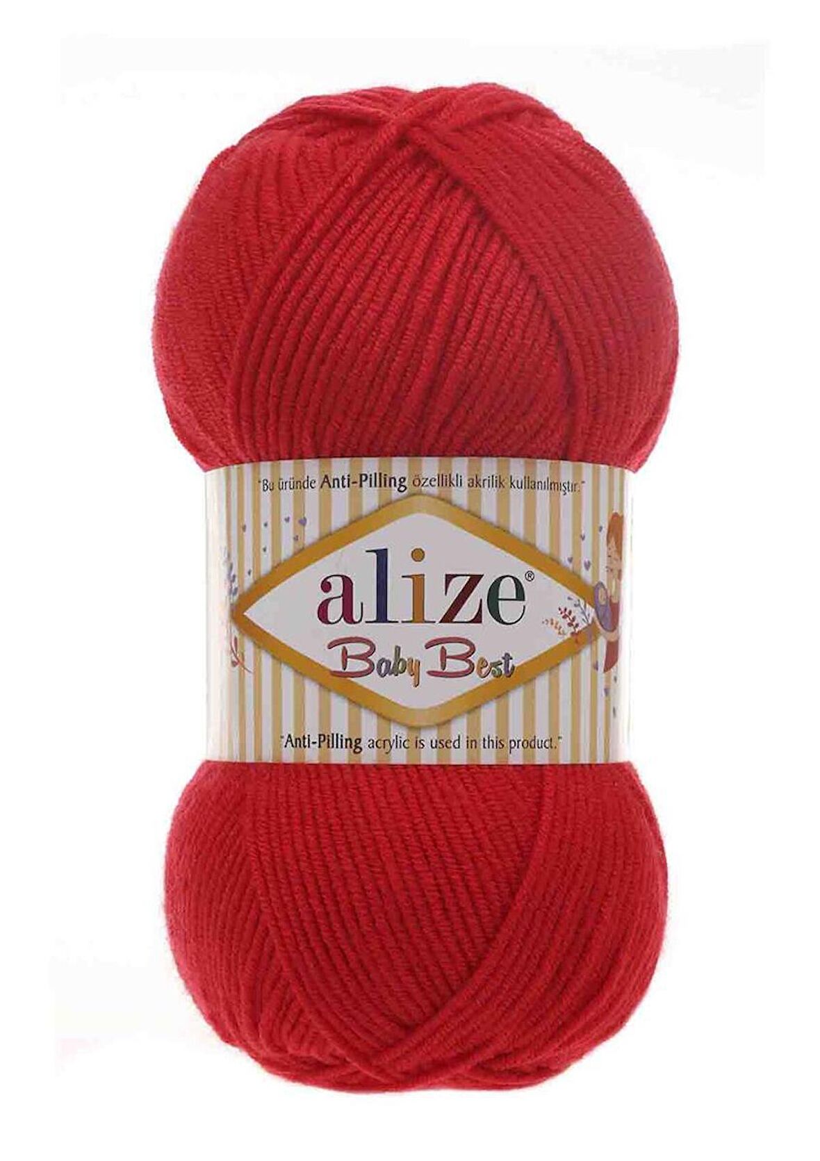 Alize Baby Best El Örgü ipi Kırmızı 056