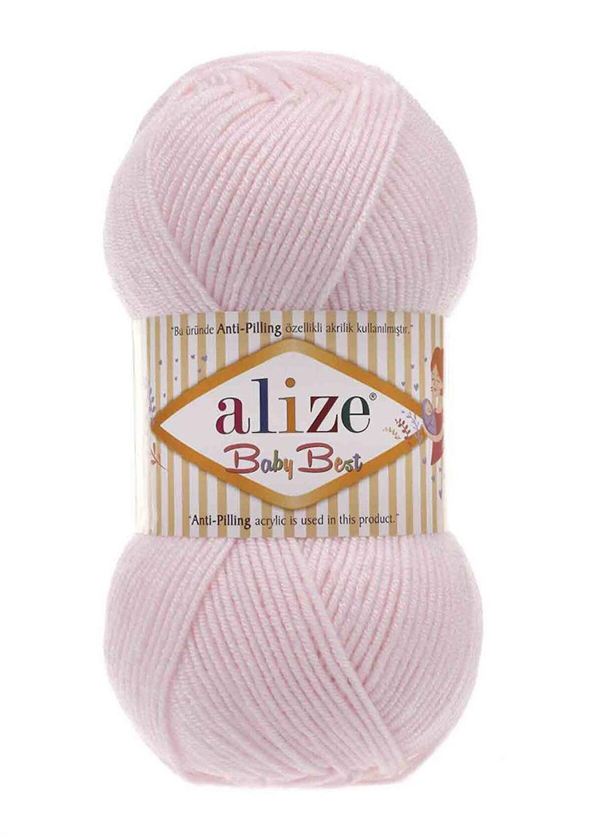 Alize Baby Best El Örgü ipi Pudra Pembe 184