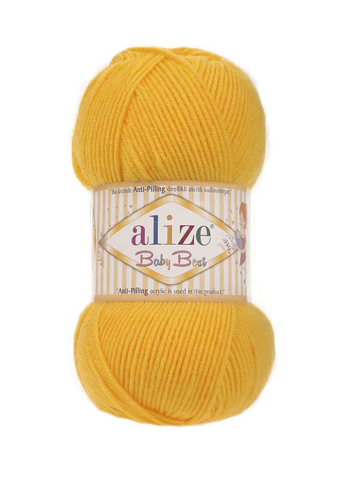 Alize Baby Best El Örgü ipi Koyu Sarı 216