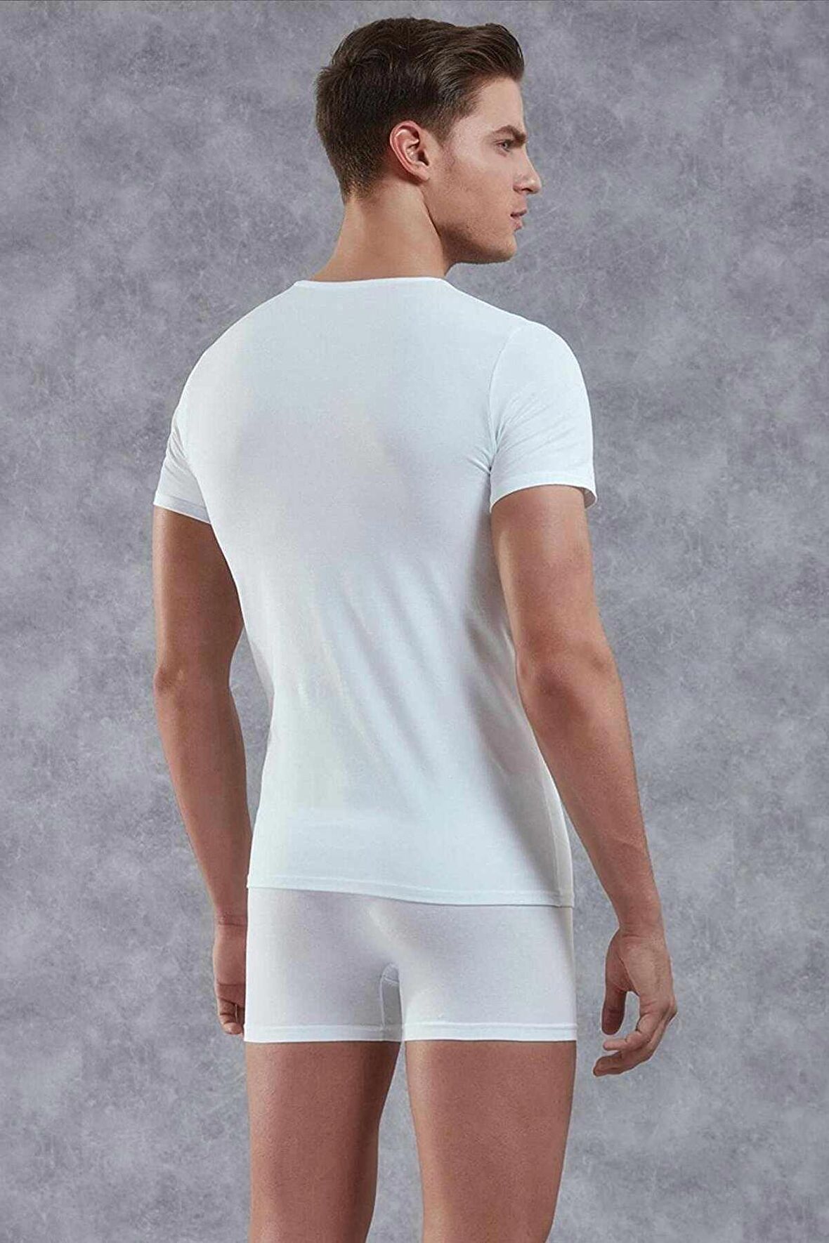 DOREANSE 2855 V YAKA KISA KOL t-shirt