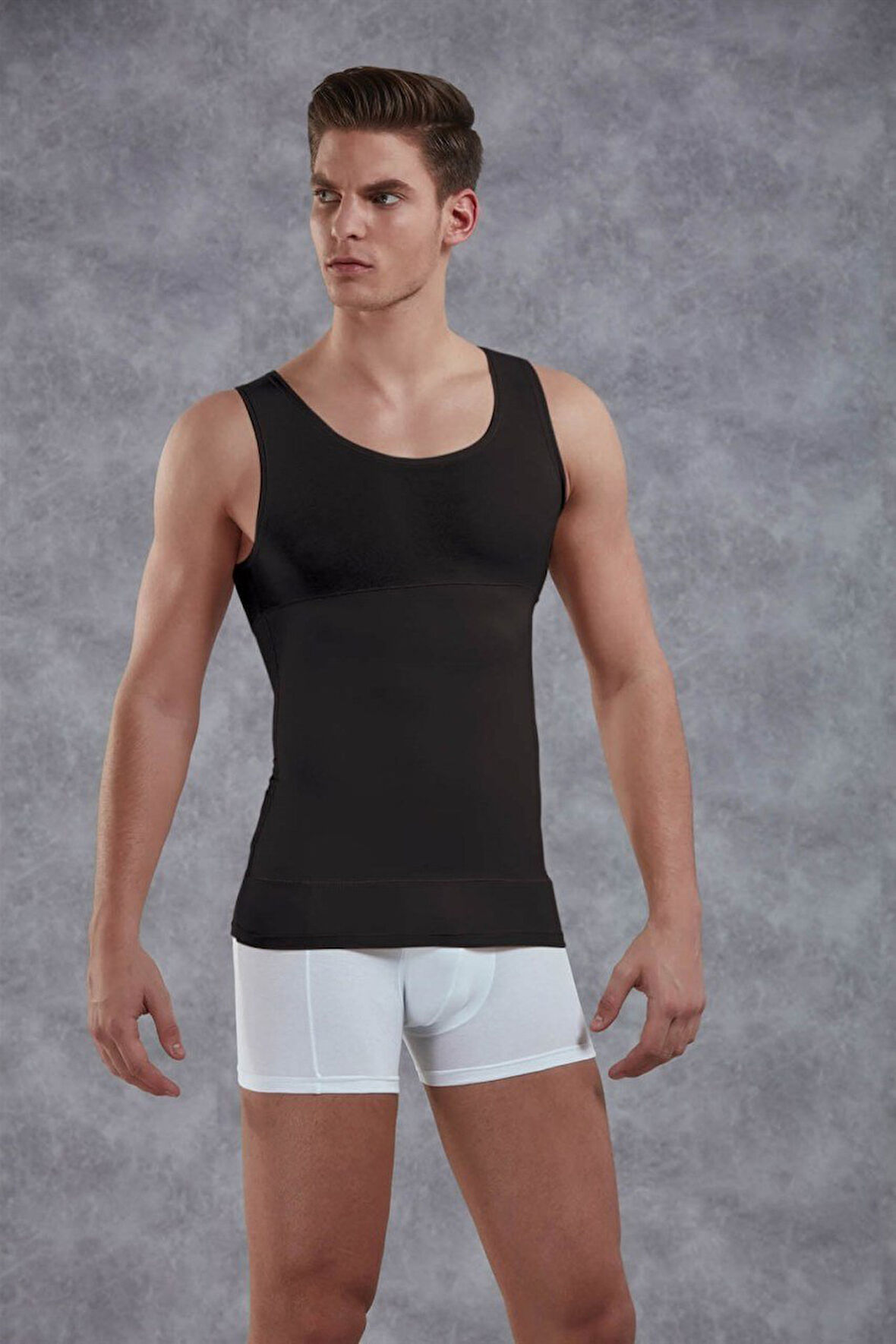 Doreanse Erkek Pamuk Büyük Beden Toparlayıcı Korse Atlet 5950P Siyah