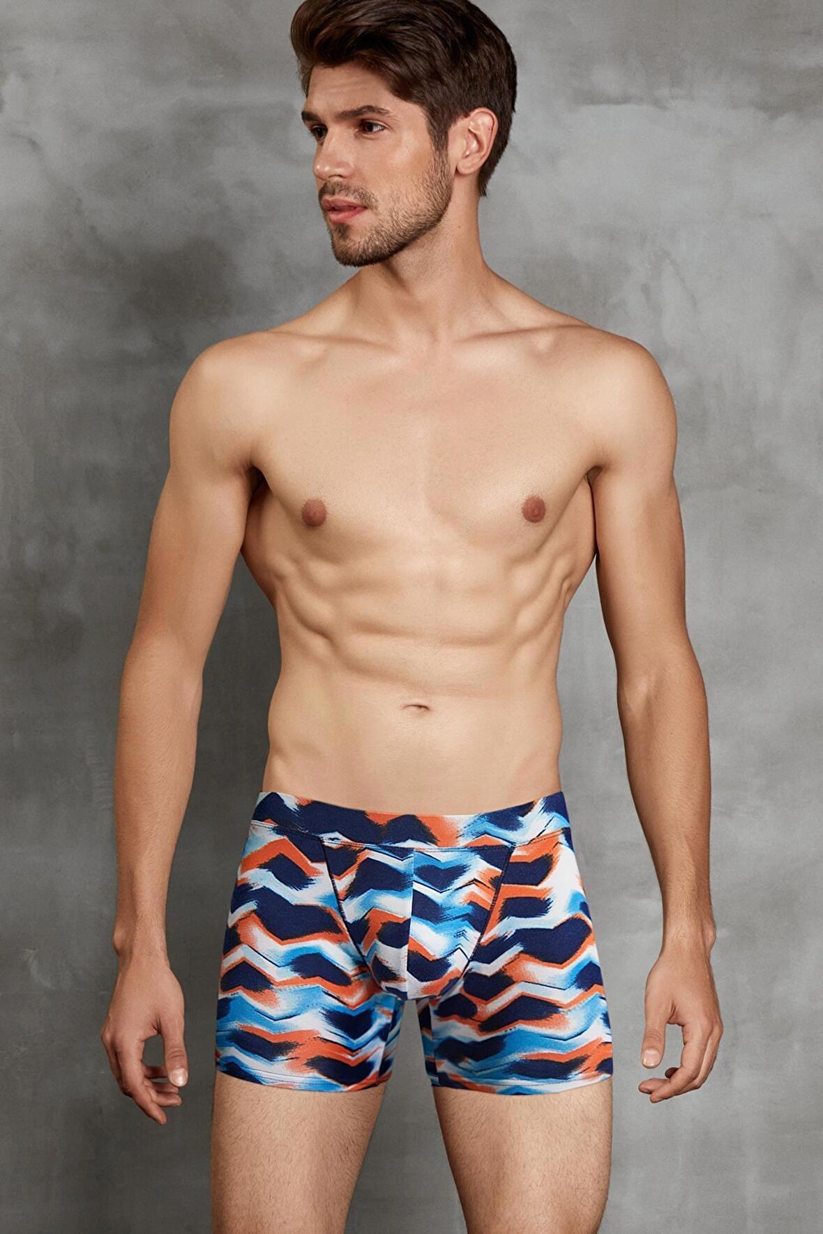 Modal Koton Geometrik Şekil Erkek Boxer Külot 1900