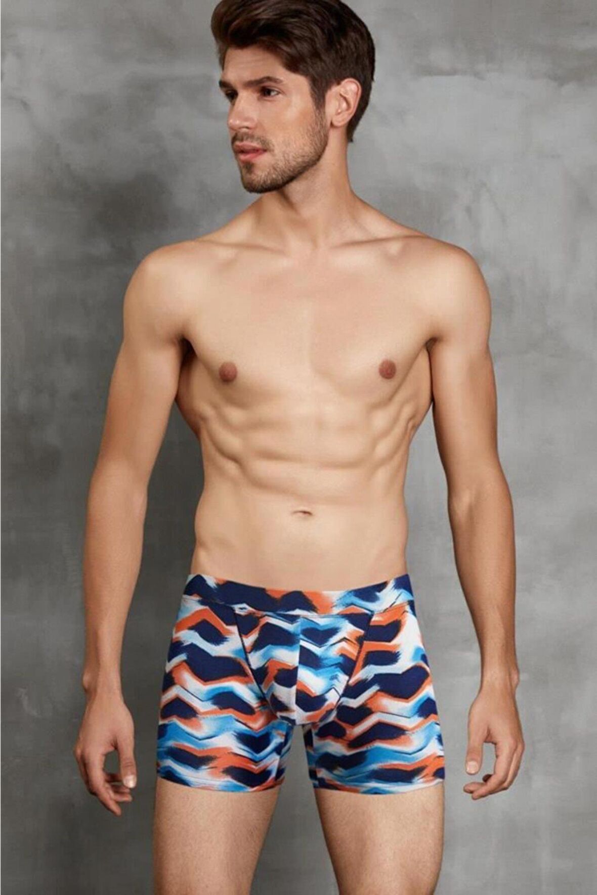 Modal Koton Geometrik Şekil Erkek Boxer Külot 1900