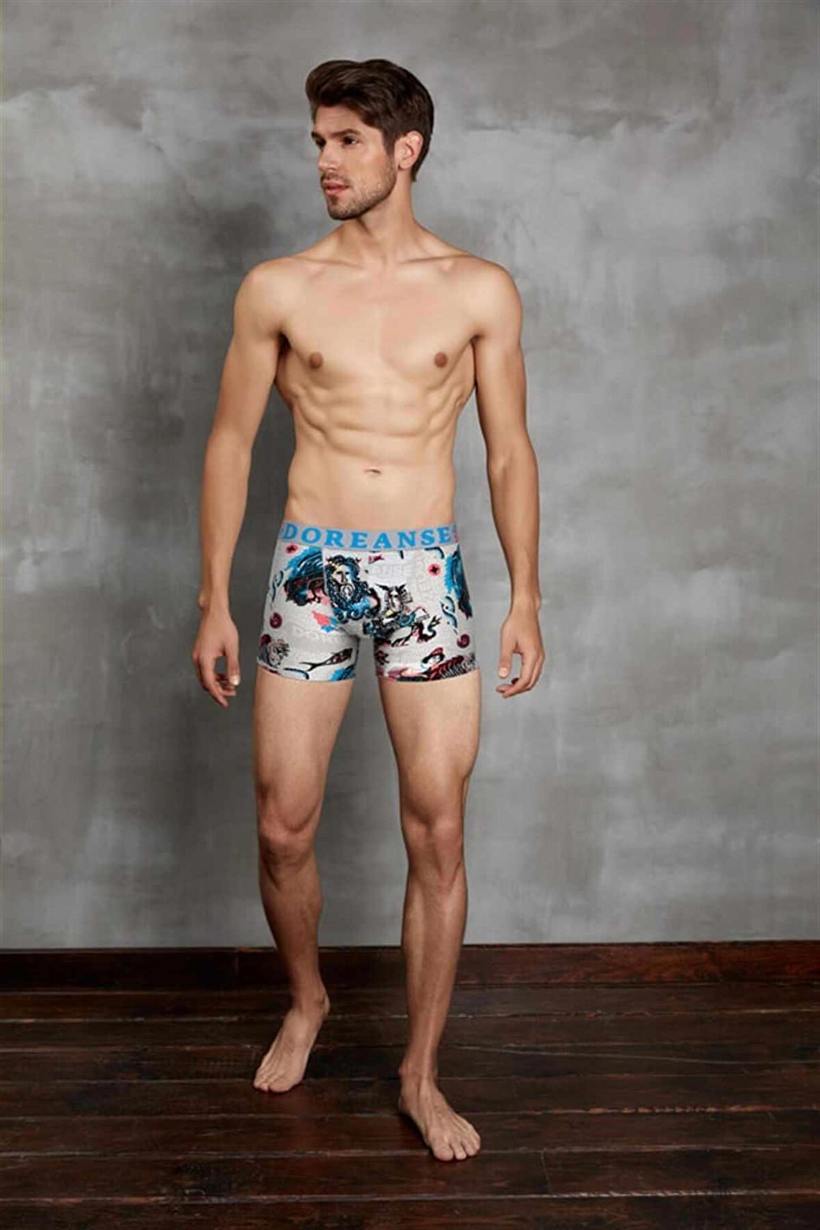 DOREANSE 1806 RENKLİ BASKILI ERKEK BOXER