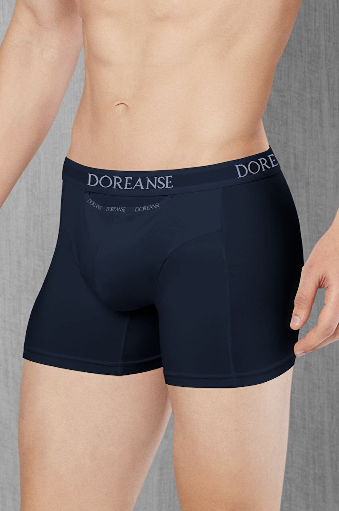 DOREANSE Lacivert Erkek Cepli %96 Pamuk Boxer 1790