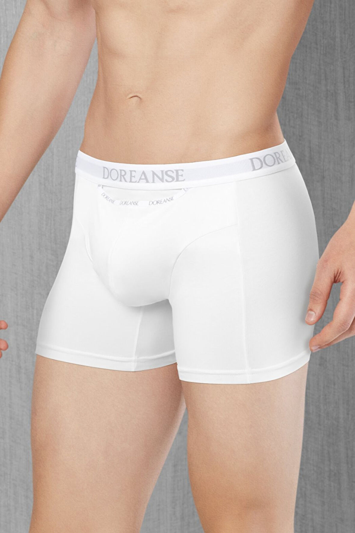DOREANSE Beyaz Erkek Cepli %96 Pamuk Boxer 1790