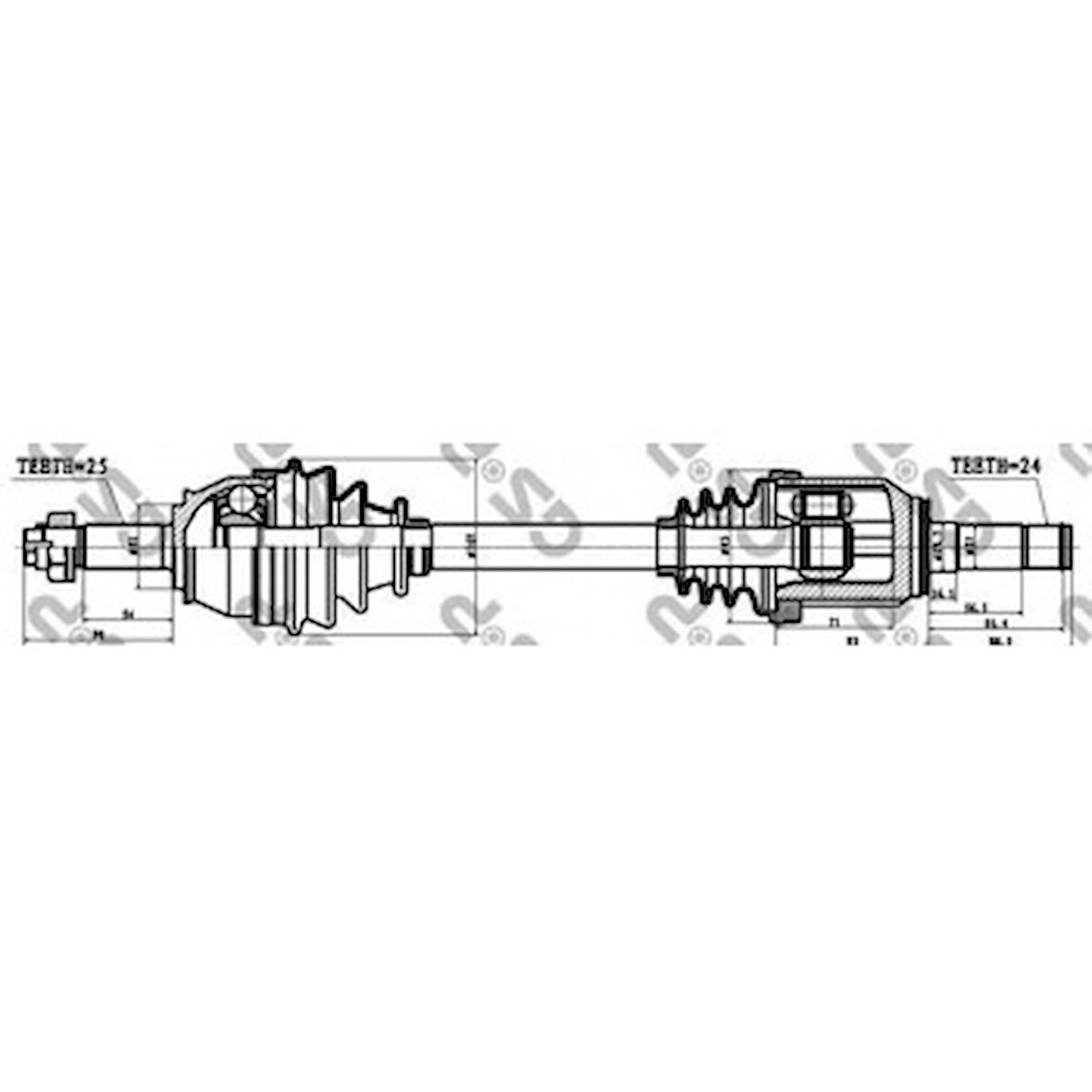 Fiat On Aks Sol Doblo 1,3 Multıjet Doblo 1,9 Jtd 05>albea 1,3jtd (dis Freze:25 IC Freze:24 Uzunluk:611) - Gsp 217017