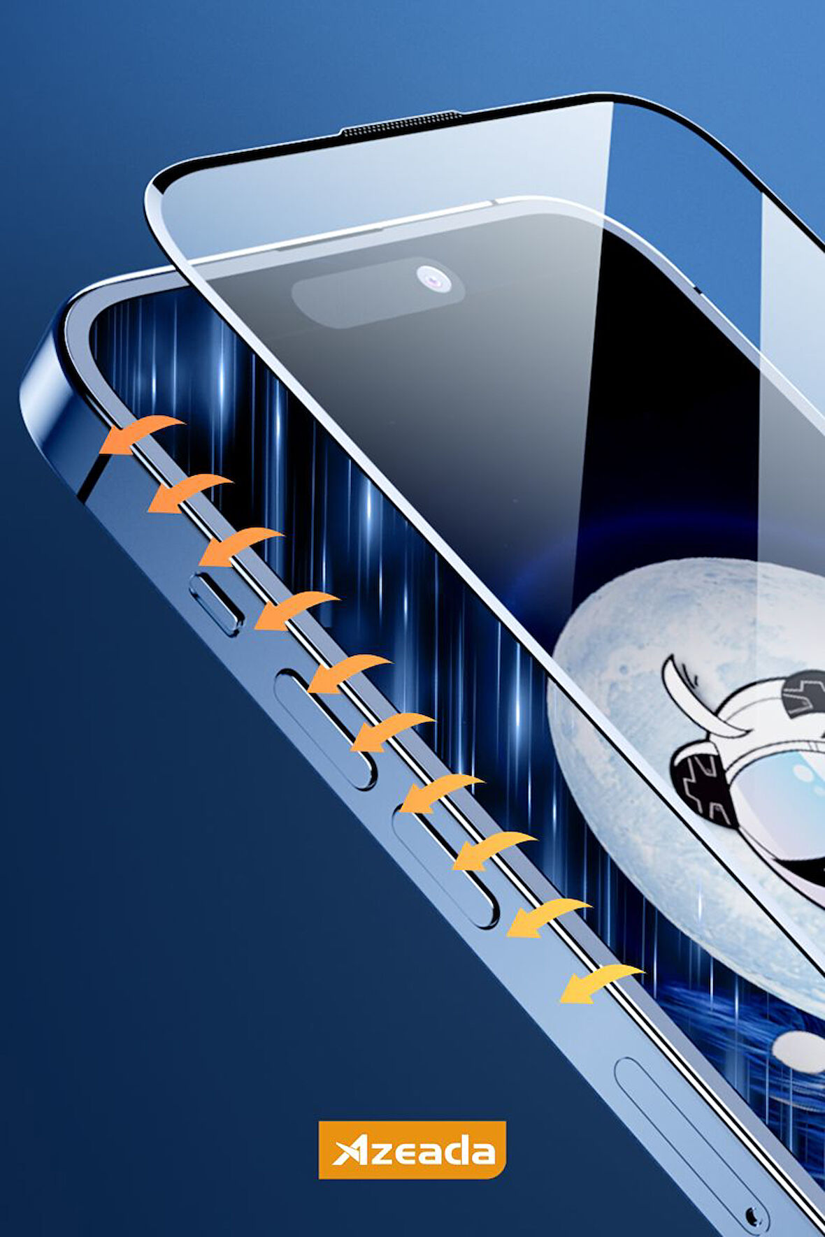İphone 14 Pro Max HD Cam Premium Çizilmez Tam Kaplama Ekran Koruyucu Kırılmaz Cam ESD - Metal Kutulu