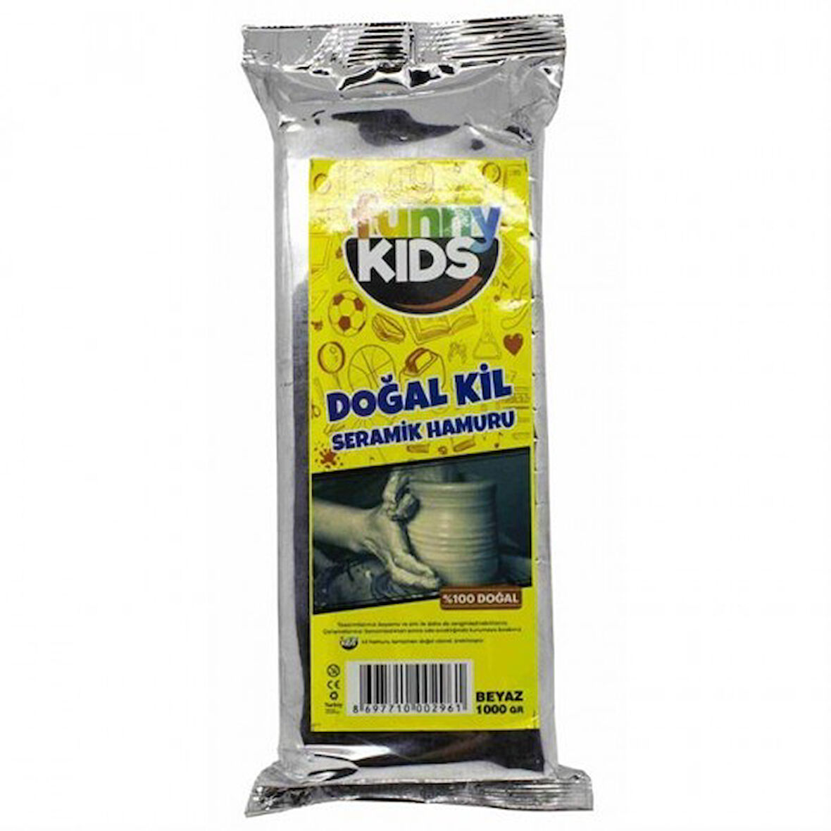Funny Kids Beyaz Doğal Kil Seramik Hamuru 1000 g
