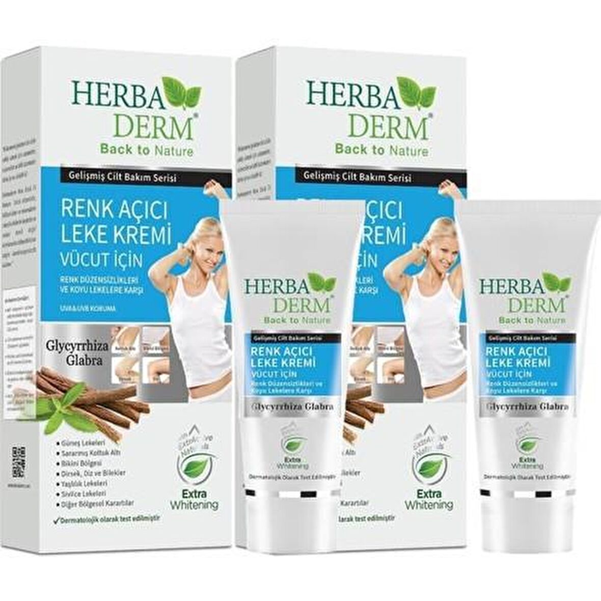 Herbaderm Vücut Için Renk Açıcı Leke Kremi 60 ml 2 adet