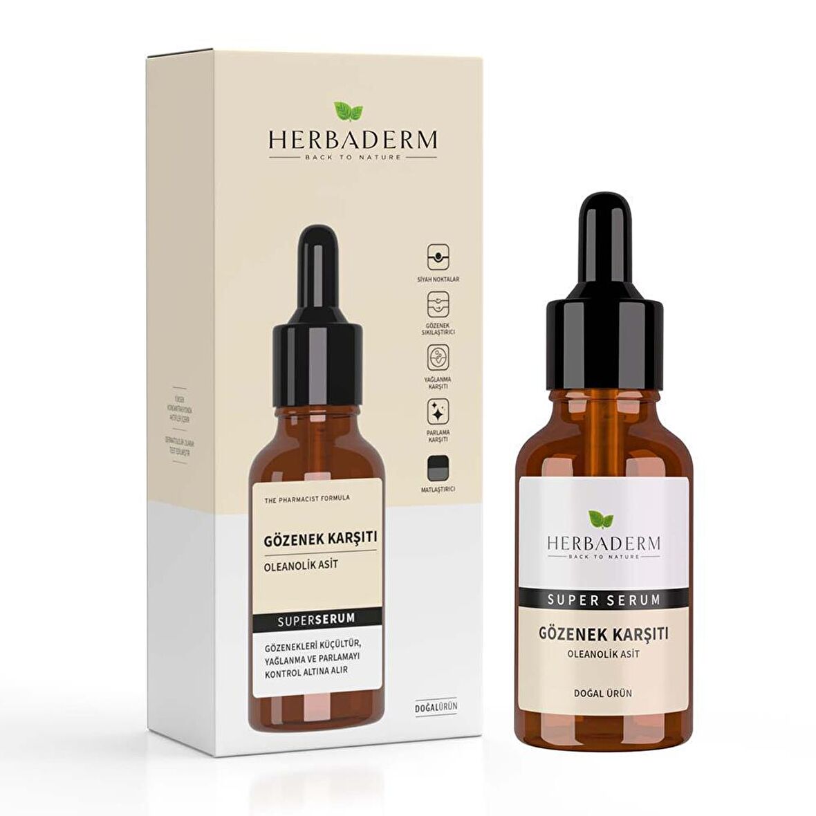 Herbaderm Gözenek Karşıtı Gece-Gündüz Serum  30 ml 