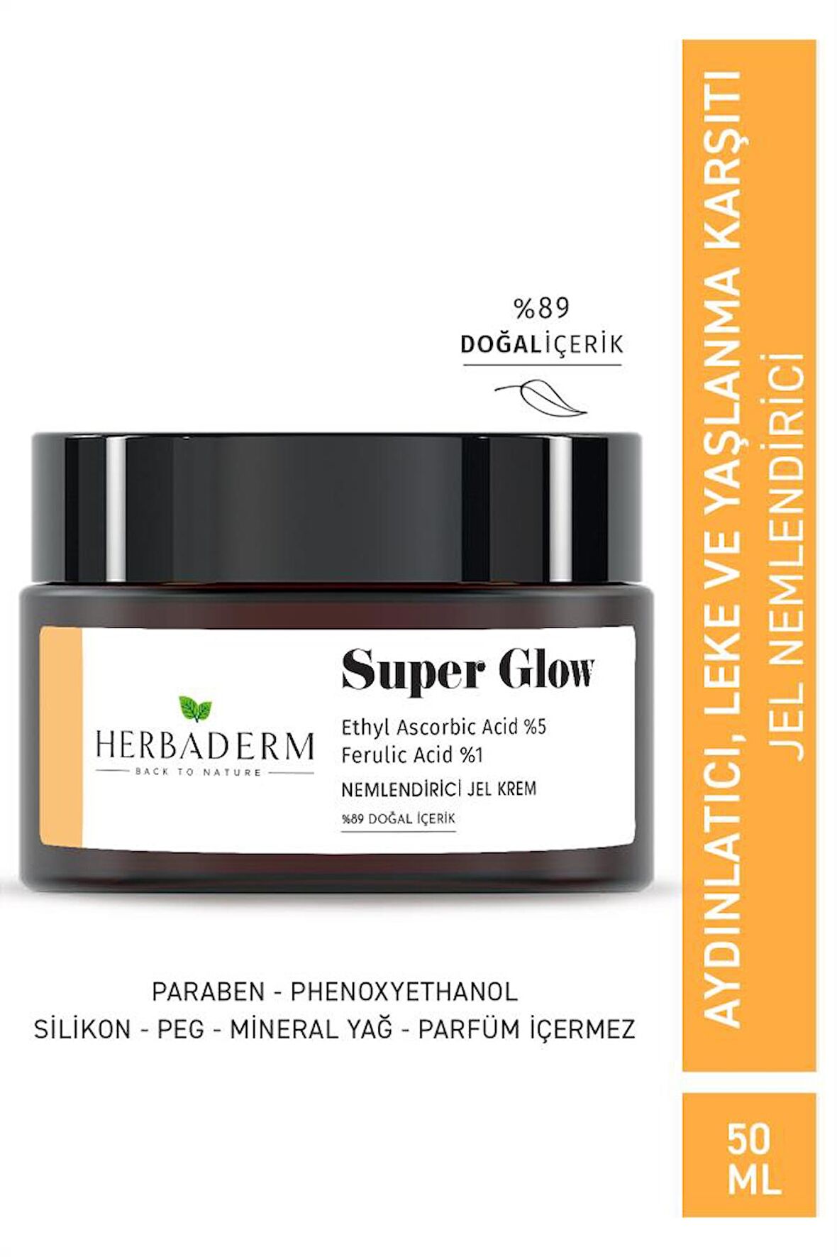 Herbaderm Super Glow, Leke Oluşumuna Karşı, Cilt Tonu Eşitleyici Nemlendirici Jel Krem 50 Ml