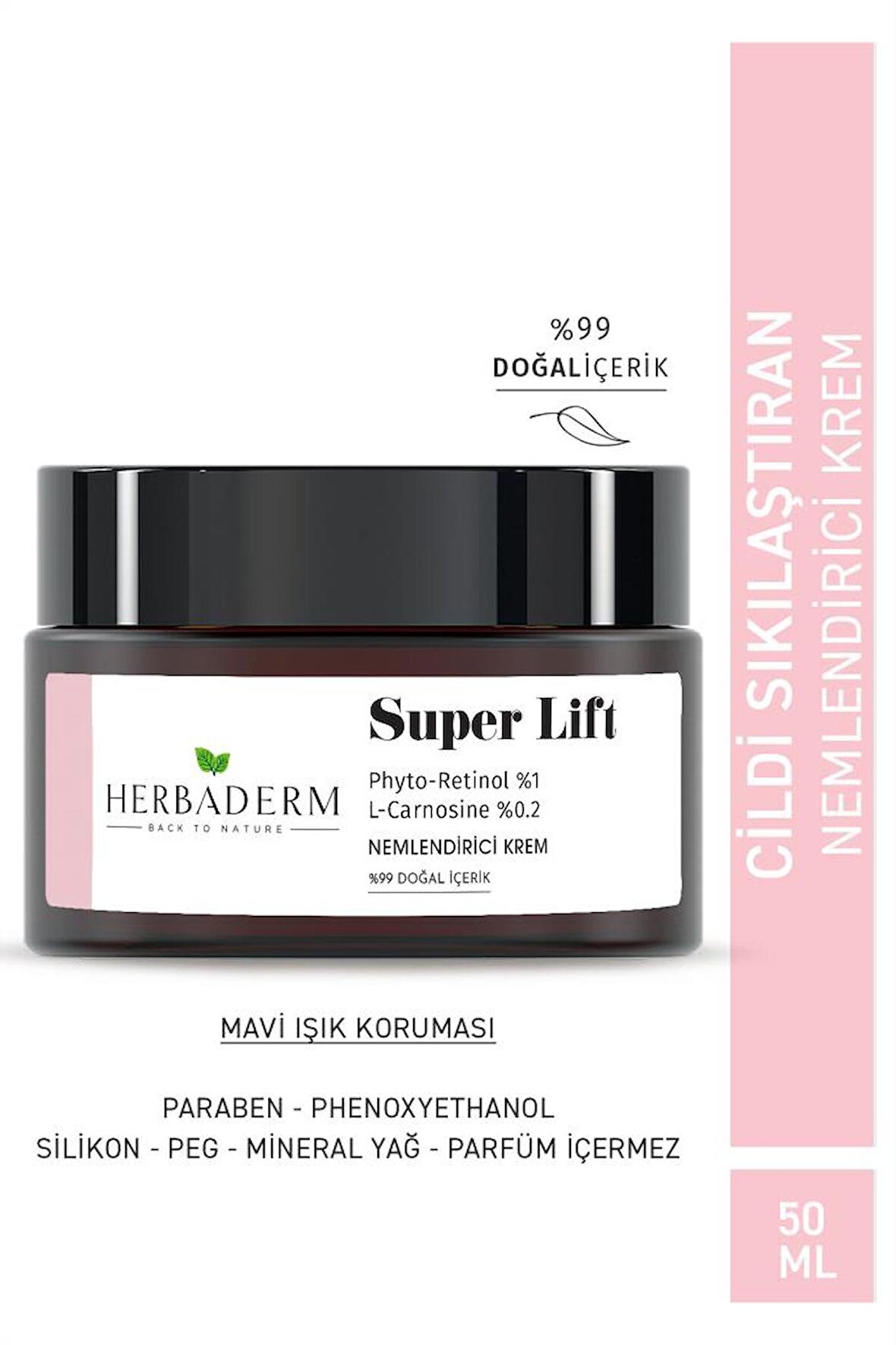 Herbaderm Super Lift Leke Oluşumuna Karşı Mavi Işık Koruma Sağlayan Nemlendirici Krem 50 Ml