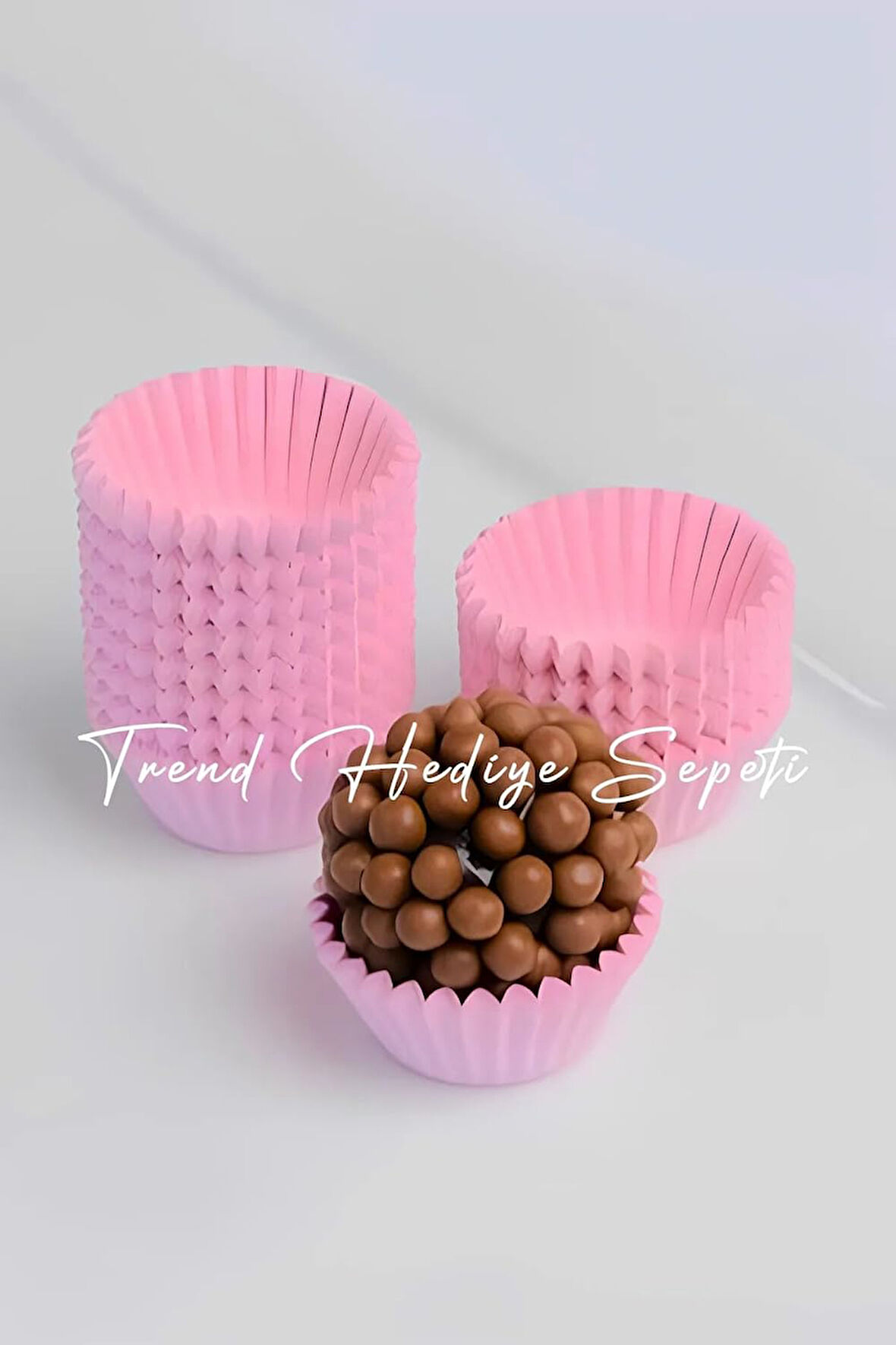 200 Adet Mini Boy Pembe Truff Çikolata Kağıdı, Lokum Kağıdı, Muffin Kek Kalıbı 30x20 Mm Doğum Günü Parti Dekorasyonu için