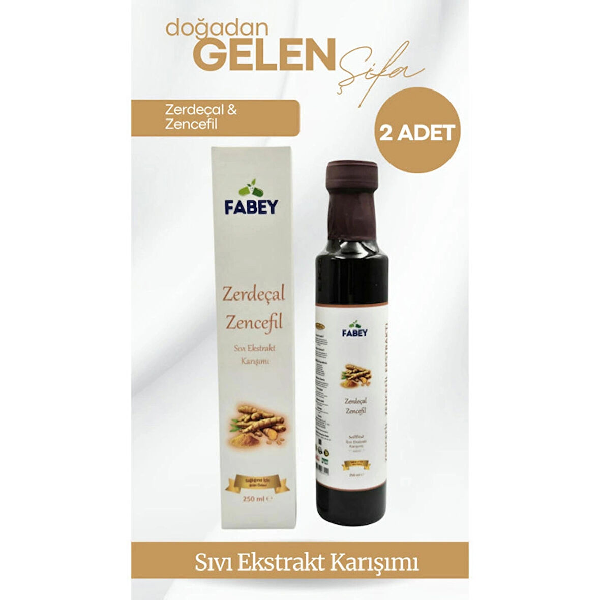 Fabey Zerdeçal & Zencefil Sıvı Ekstrakt Karşımı 250ml x2 Adet