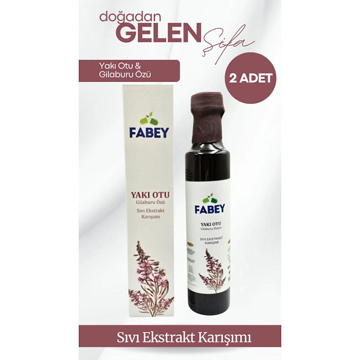 Fabey Yakı Otu & Gilaburu Özü Sıvı Ekstrakt Karışımı 250ml X2 Adet