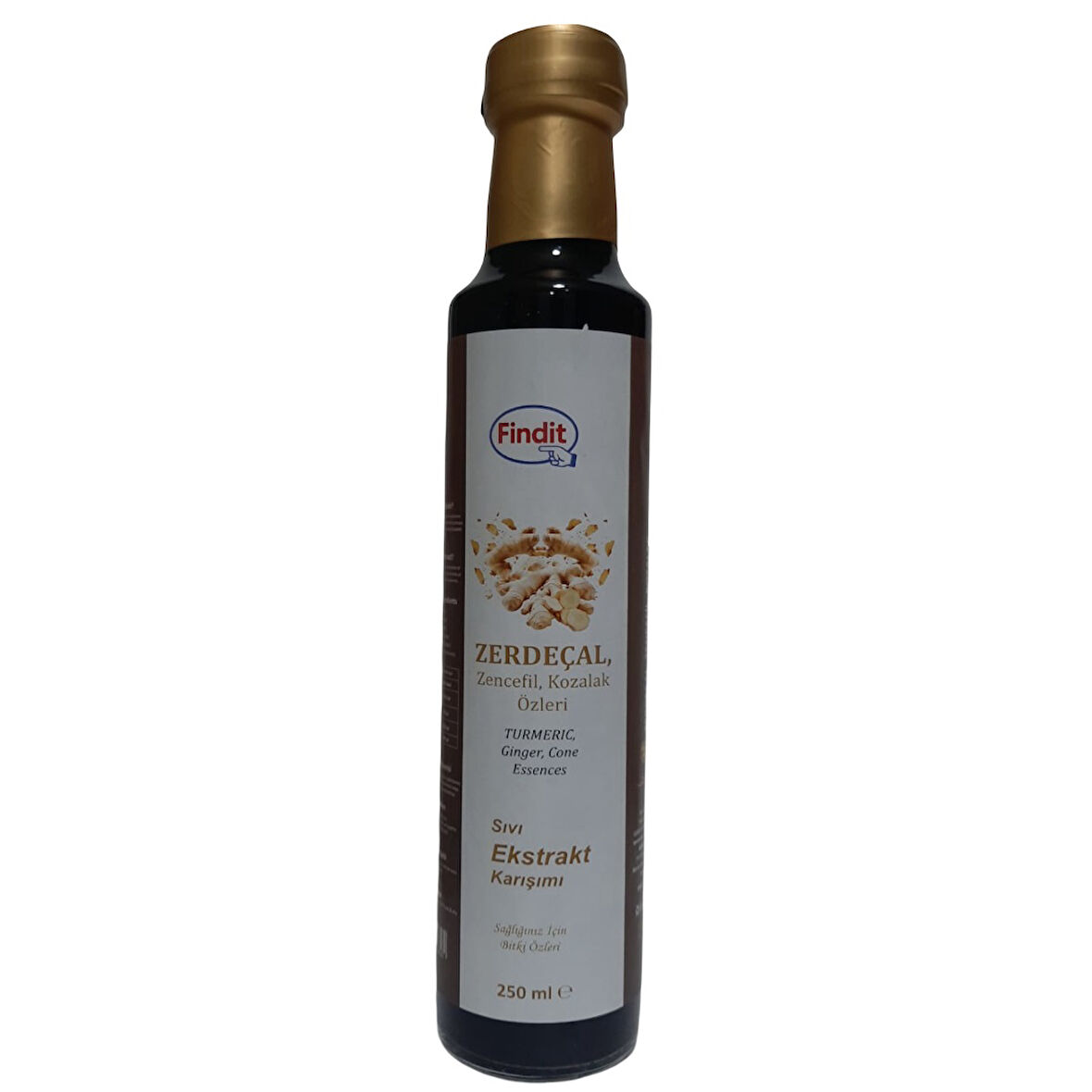 Findit Zerdecal Zencefil Kozalak Özleri, Sıvı Ekstrakt Karışımı, Doğal Bitkisel Destek 250ml