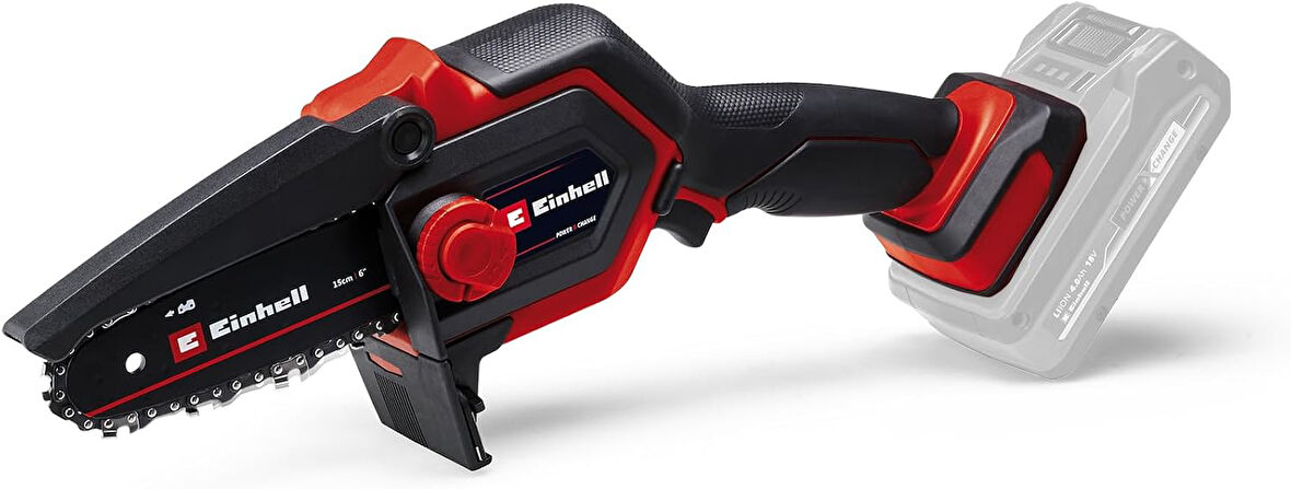 akülü budama testeresi GE-PS 18/15 Li BL-Solo Power X-Change (18V, kömürsüz, 12,5 cm kesme uzunluğu, aletsiz pala ve zincir değişimi, aküsüz)