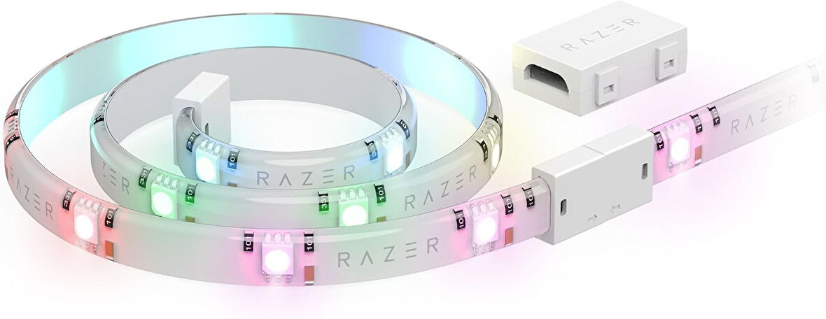 Aether Light Strip Extender - RGB LED Işık Şeridi Uzatma (1M / 3ft Genişletici, 8 Genişleticiye Kadar Bağlayın, Esnek Tasarım) Beyaz
