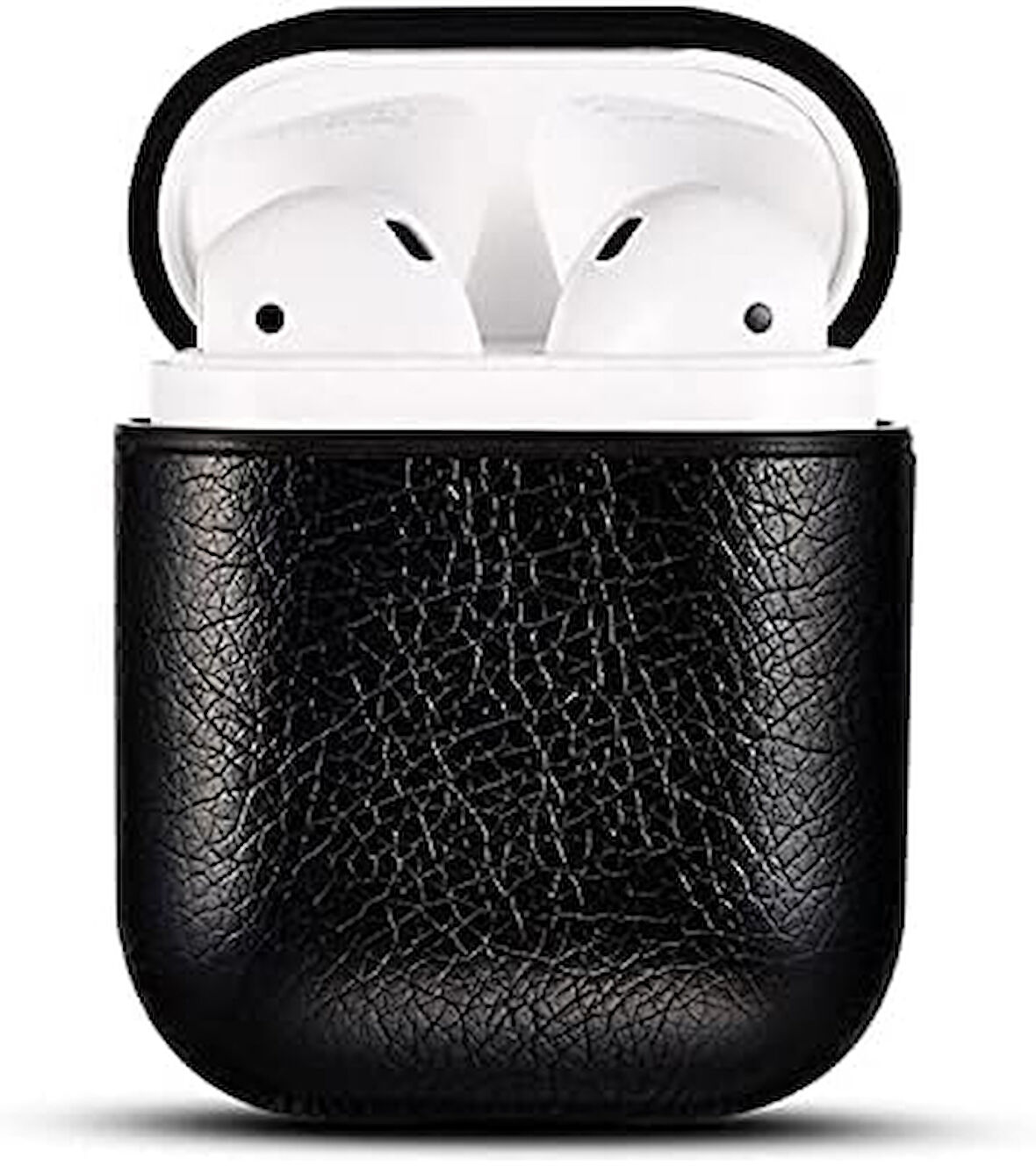 - (Siyah) Deri Kılıf 1/2 uyumlu Apple Airpods Yeni