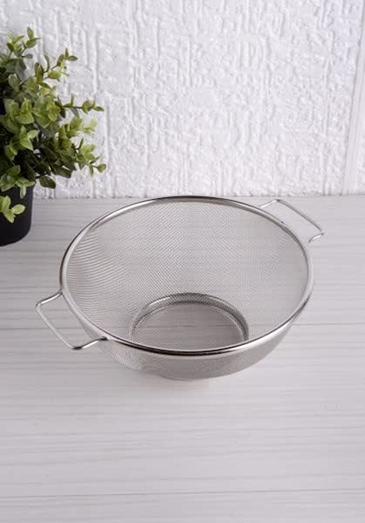 Paslanmaz Çelik Çift Kulplu Sepet Süzgeç 22cm*10cm, Salata Süzgeci Meyve Süzgeci, Makarna Süzgeci, Paslanmaz Çelik Çift Kulplu 22cm Sepet Süzgeç
