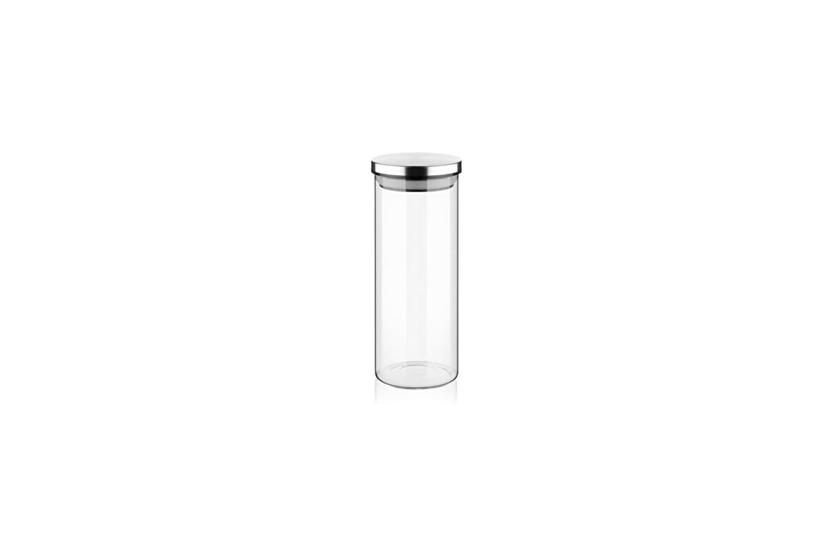 1000ml Vakumlu Metal Kapaklı Borosilikat Cam Kavanoz (8.5cm*20cm) 1 Adet