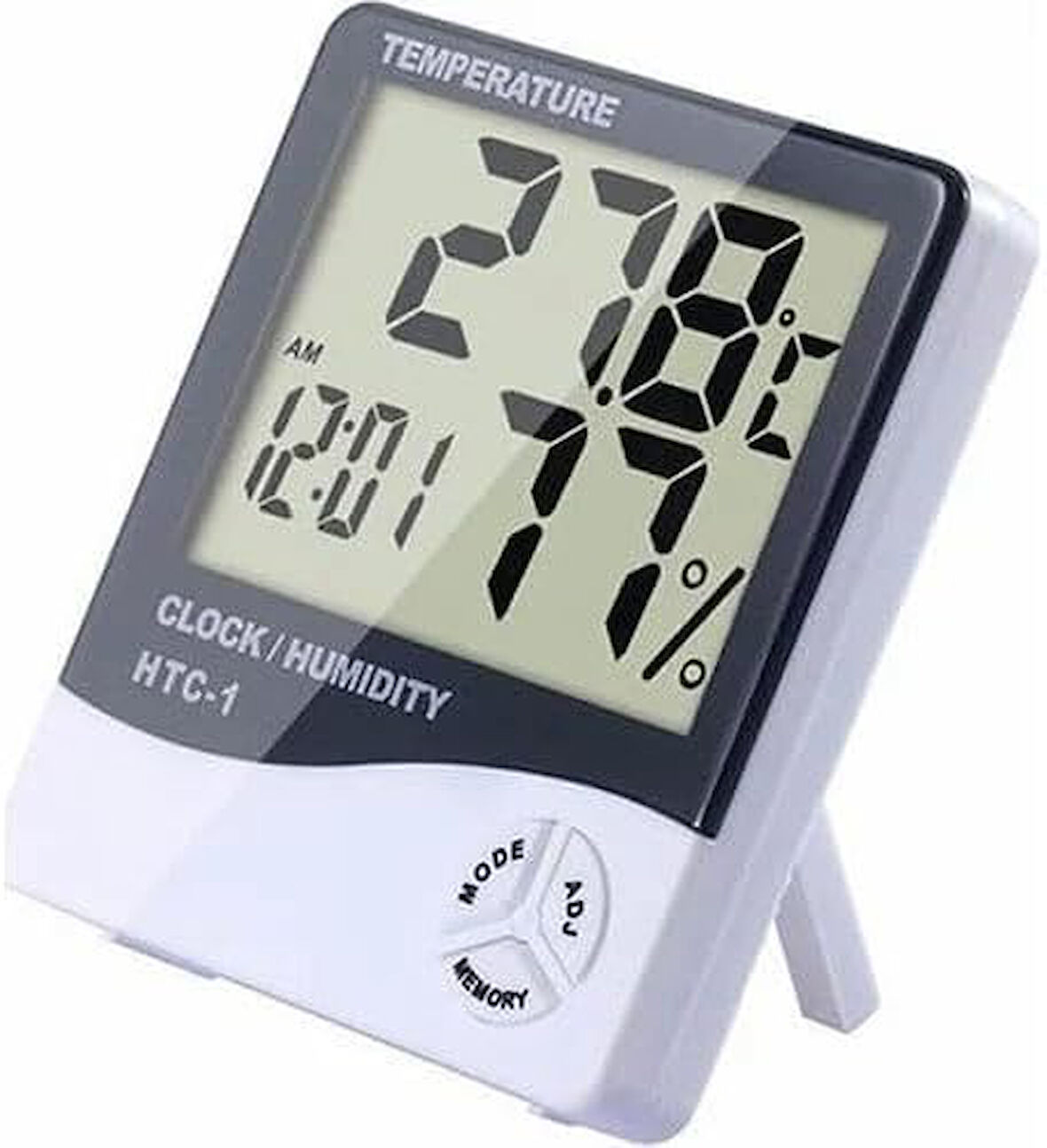 LCD Elektronik Alarm Saat Termometre Higrometre Hava İstasyonu Kapalı Alandaki Masa Saati