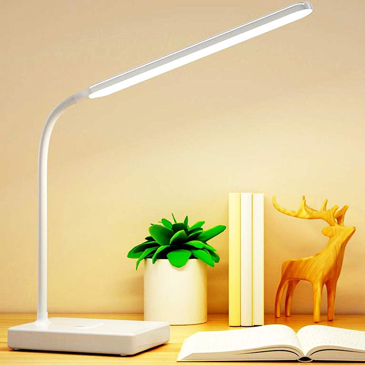 Dekoratif Dokunmatik D1901 Şarjlı 58cm LED Masa Lambası