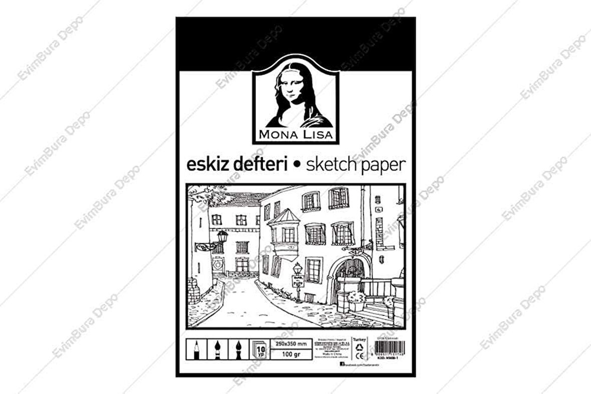 Mn08-1 Mona Lisa Eskiz Kağıdı - 25 X 35Cm 100 Gr 10 Yaprak