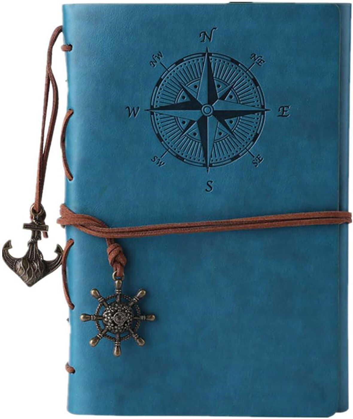 Vintage doldurulabilir notebook, birinci sınıf PU-Deri klasik kabartmalı Trl Journal günlük boş sayfa ve retro kolye ucu