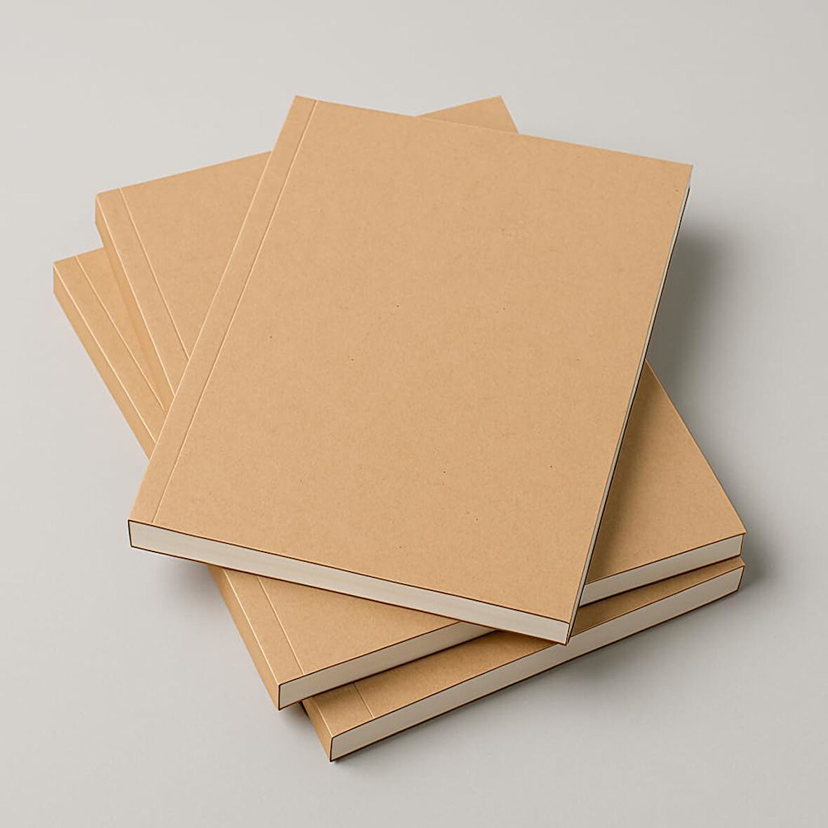 Tanıtım Amerikan Ciltli, A5 Çizgisiz Defter, 64 Yaprak, 90 gr. Ivory Kağıt, Ofis İçin İdeal, Planl (Kraft Kapak)