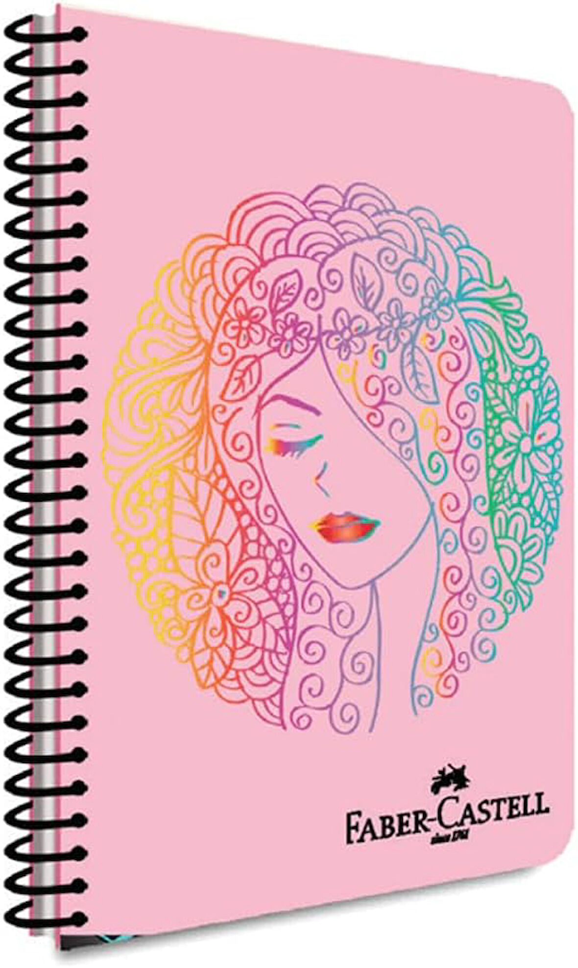 Yüz Desenli Spiralli Defter, A4, 100 Yaprak, 70g Kağıt, Çizgili, Dayanıklı Kapak, Kolay Açılan Spiral Cilt, Asorti Renkler