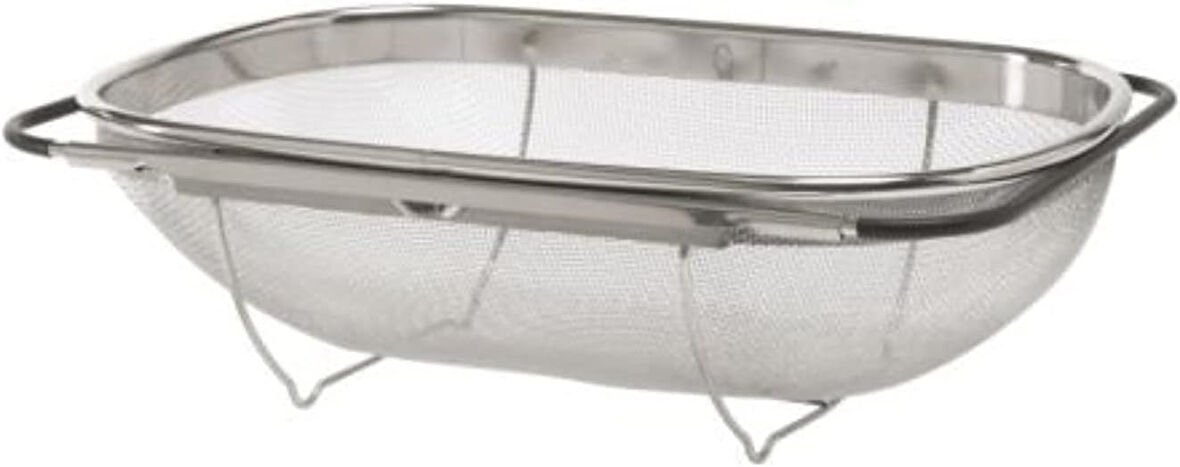 Idealisk - Colander, Stainless Steel, Black - 34 x 23 cm