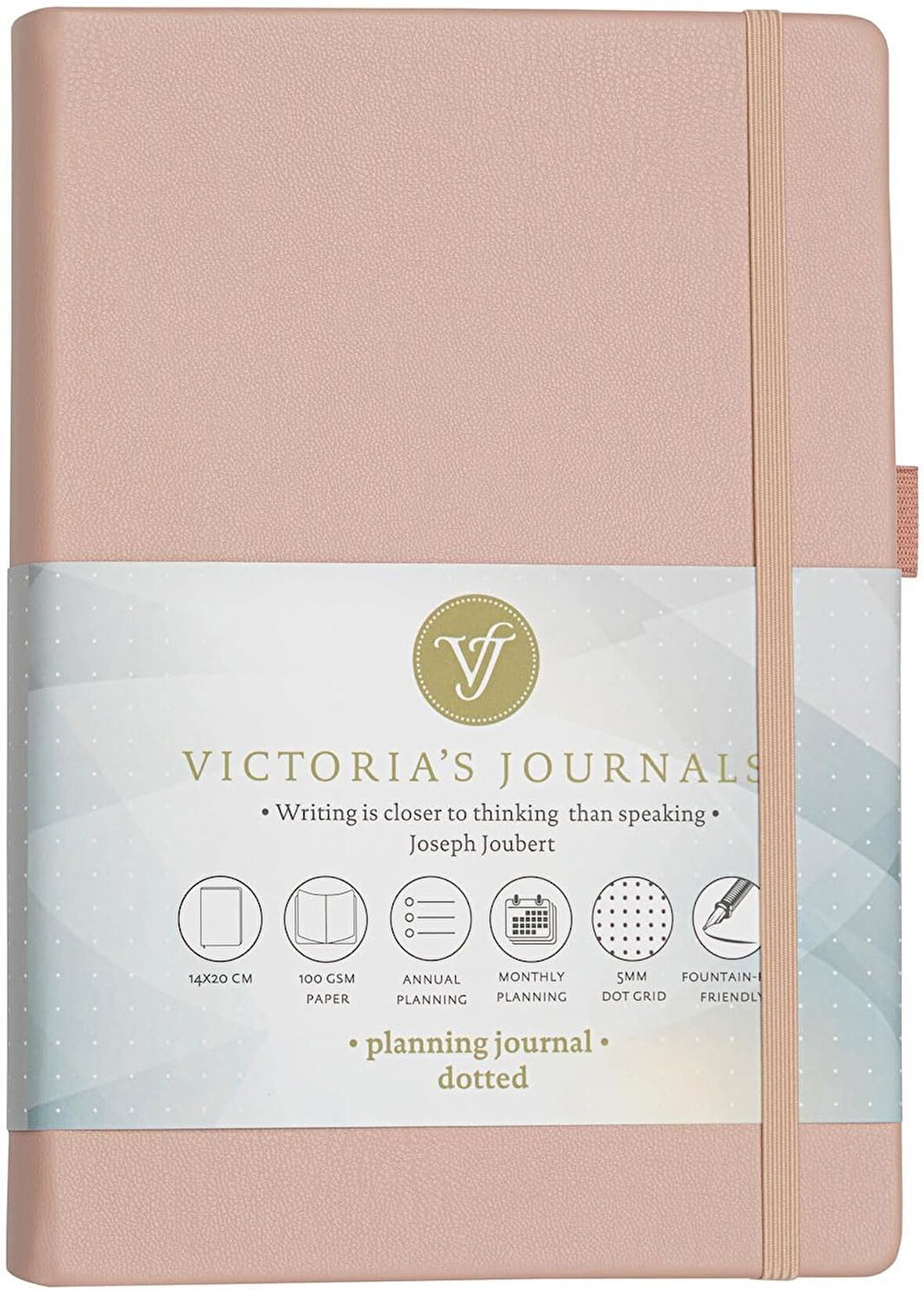 Kapak Planlayıcı Noktalı Defter, 14x20 cm -Pembe