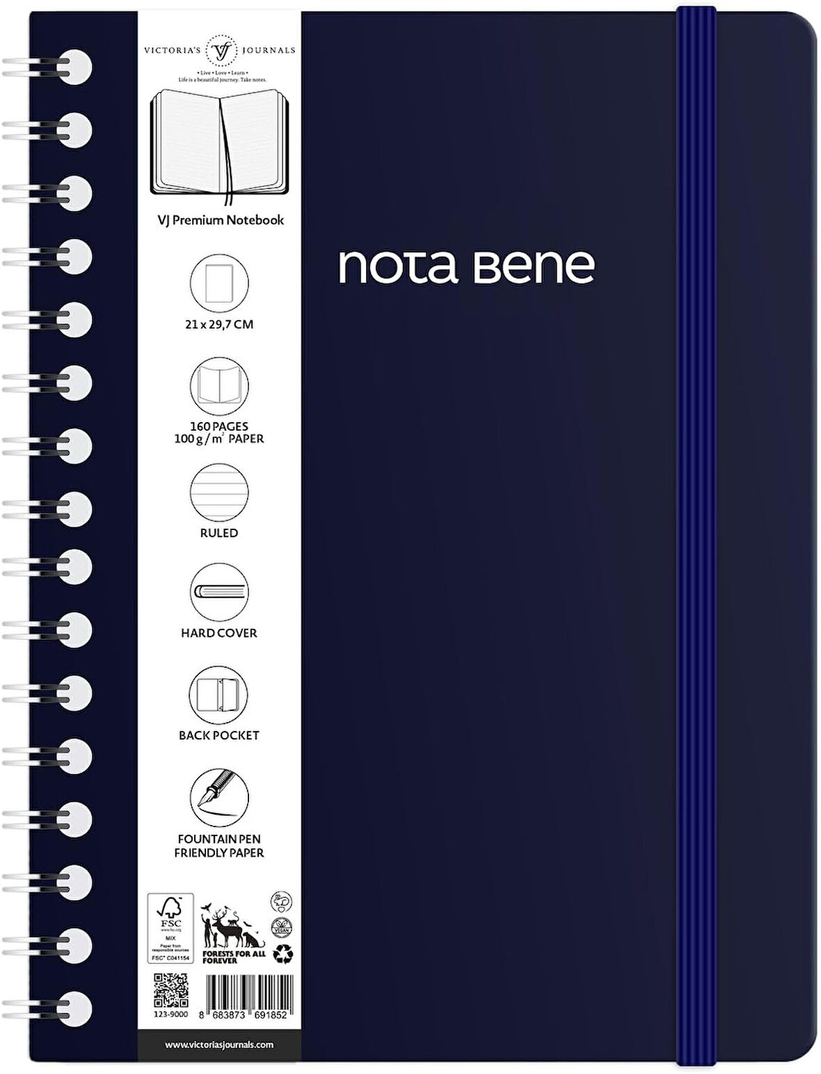 Bene Spiralli Premium Sert Kapak Defter, 21x29,7 cm, Çizgili