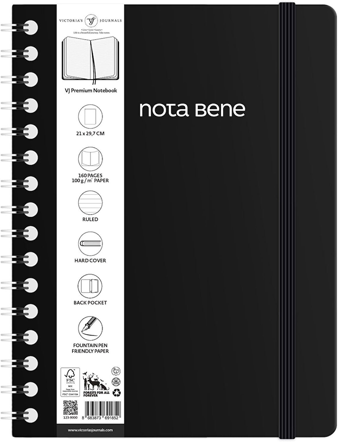 Bene Spiralli Premium Sert Kapak Defter, 21x29,7 cm, Çizgili