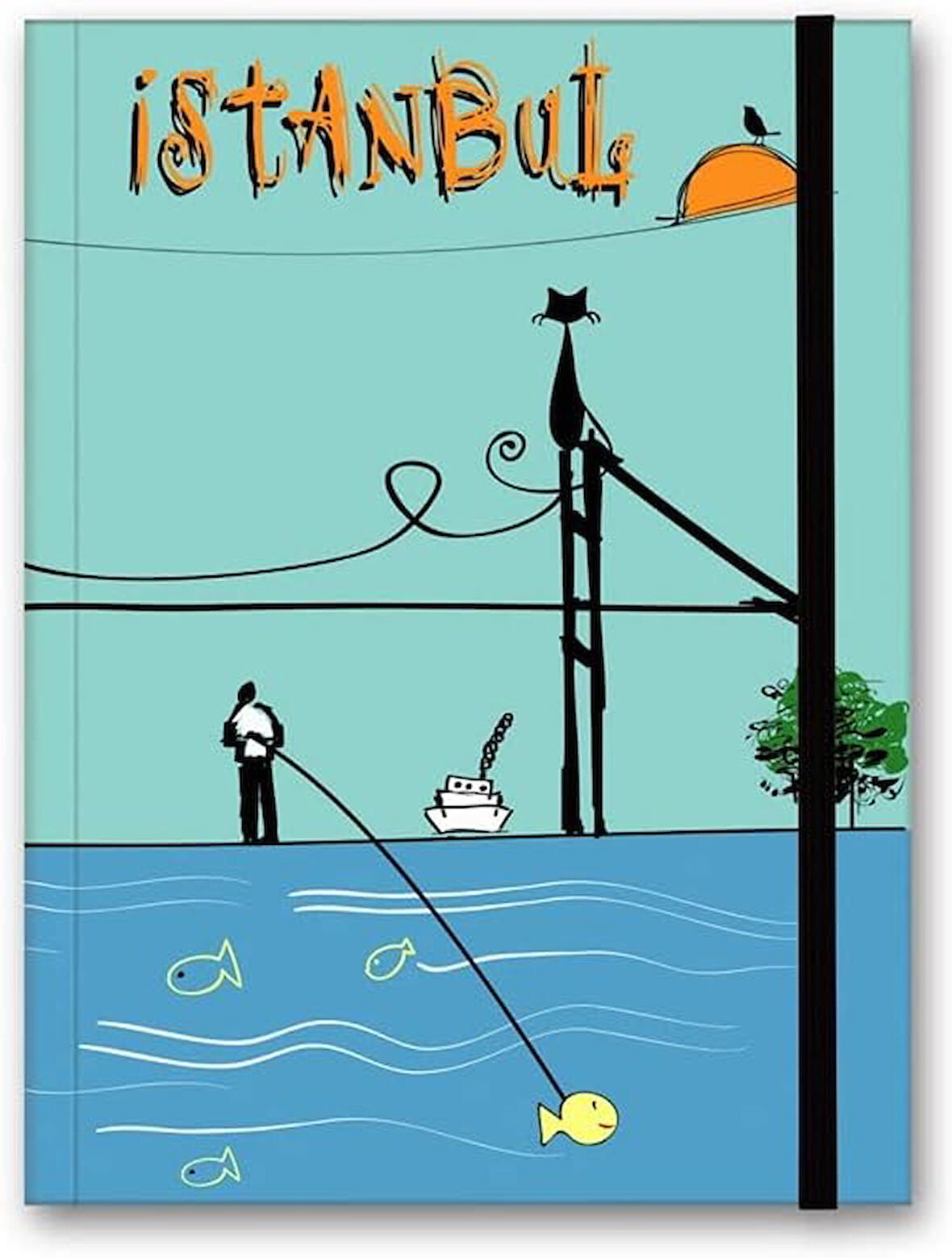Color Renkli İstanbul Defter Çizgili Lastikli Boğaz