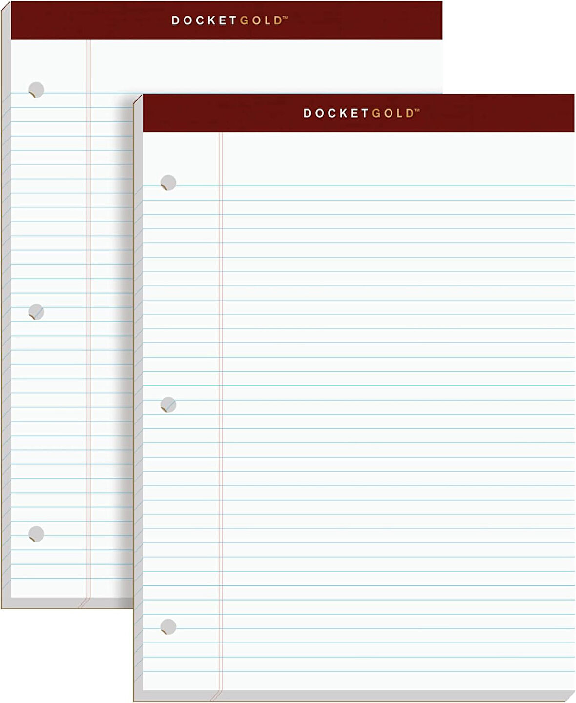 Double disket Gold Writing "Tablet, 8 - 1/2 x 11 - 3/10,2 cm, delikli, 3-delik delikli, beyaz, dar, Rule, 100 yaprak Pro blok, 2 PADS Pro Pack (99706)