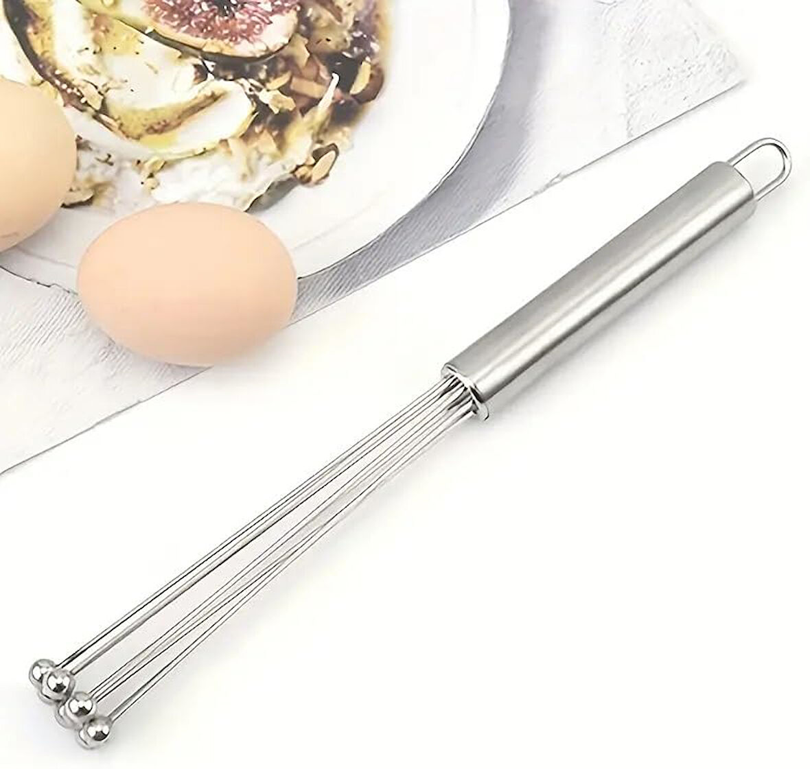 Nesil Ayarlanabilir Paslanmaz Çelik Metal Boncuk Top Uçlu Yumurta Çırpıcı Sos Karıştırıcı