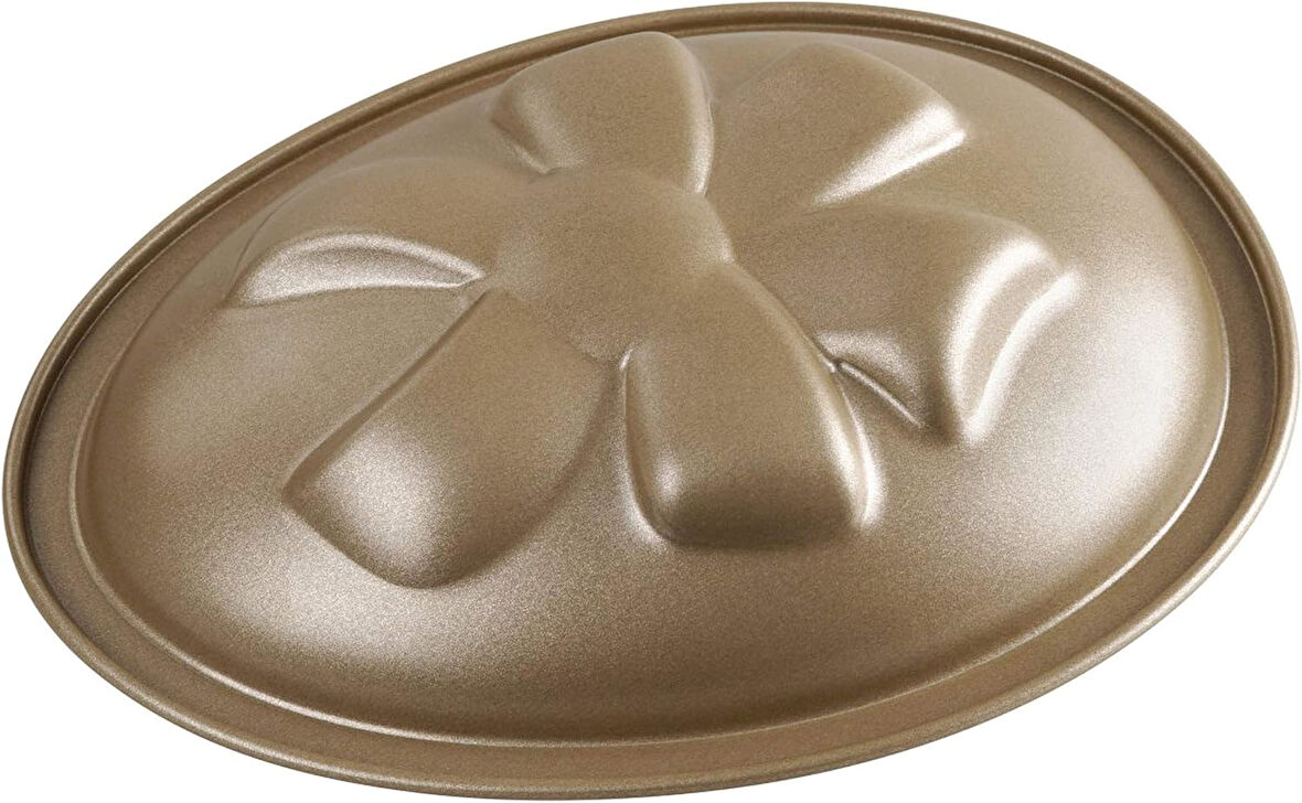 Oetker Motivbackform Osterei 350 ml, ovale Backform für einen Oster-Kuchen aus der Serie Goldiges Ostern (Farbe: Gold), Menge: 1 Stück