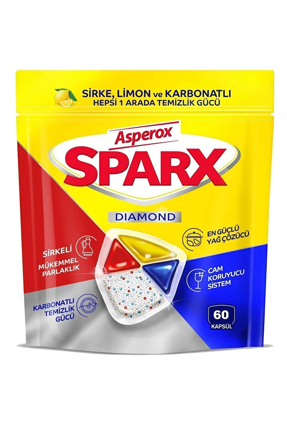 ASPEROX Sparx Diamond Bulaşık Makinesi Kapsülü 60'lı