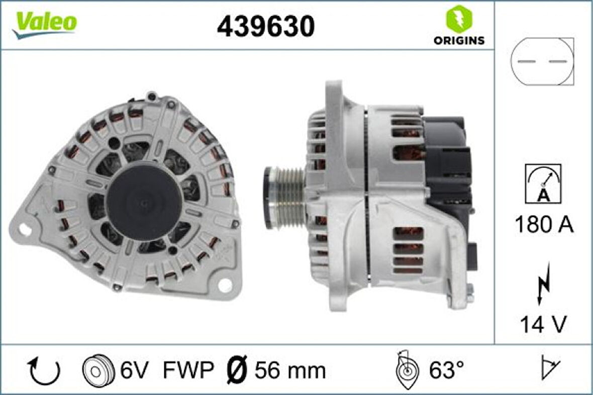 İveco Ticarı Alternator 12v 180a Boxer Boxer III Jumper III 3,0hdi Ducato Daıly 3,0jtd (fg18s022) - Valeo 439630
