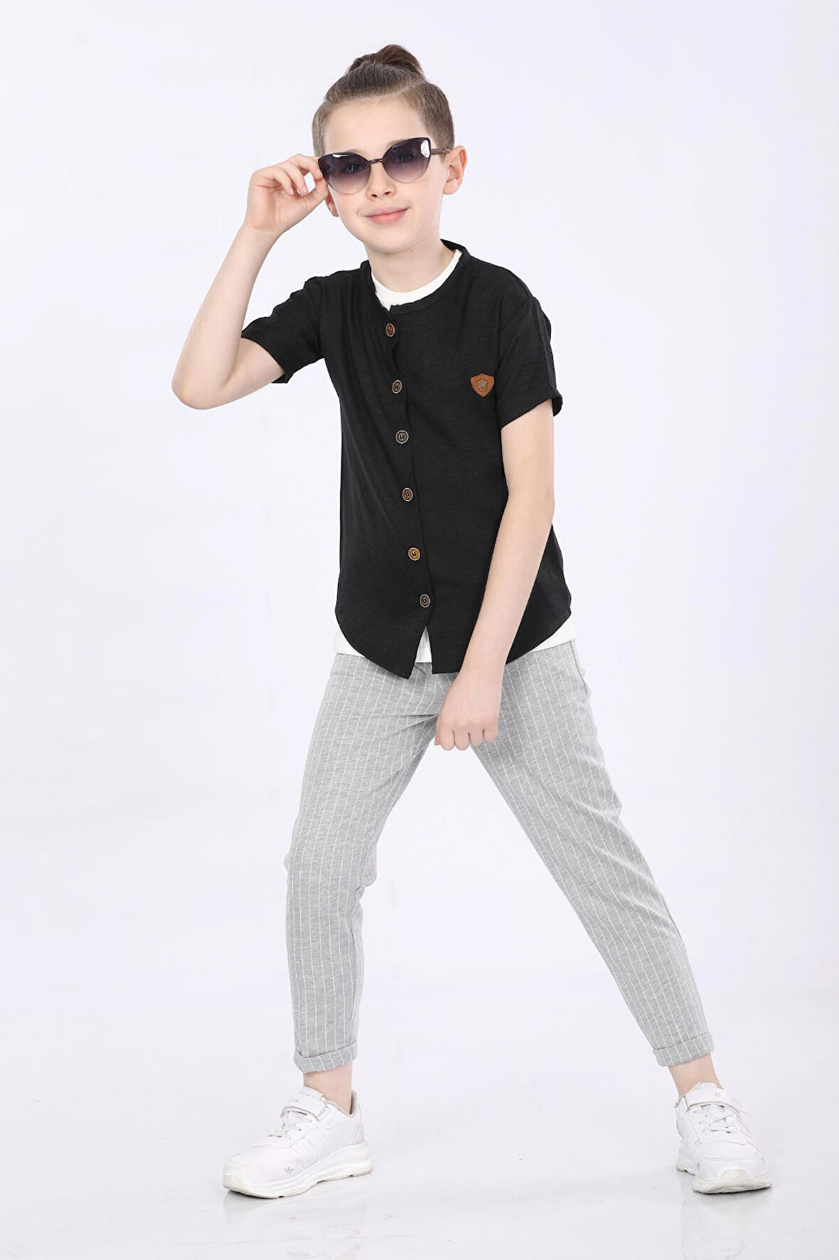 Mornio Erkek Çocuk Gömlek-T-shirt ve Pantolon 3 lü Takım VF24KMR5102122