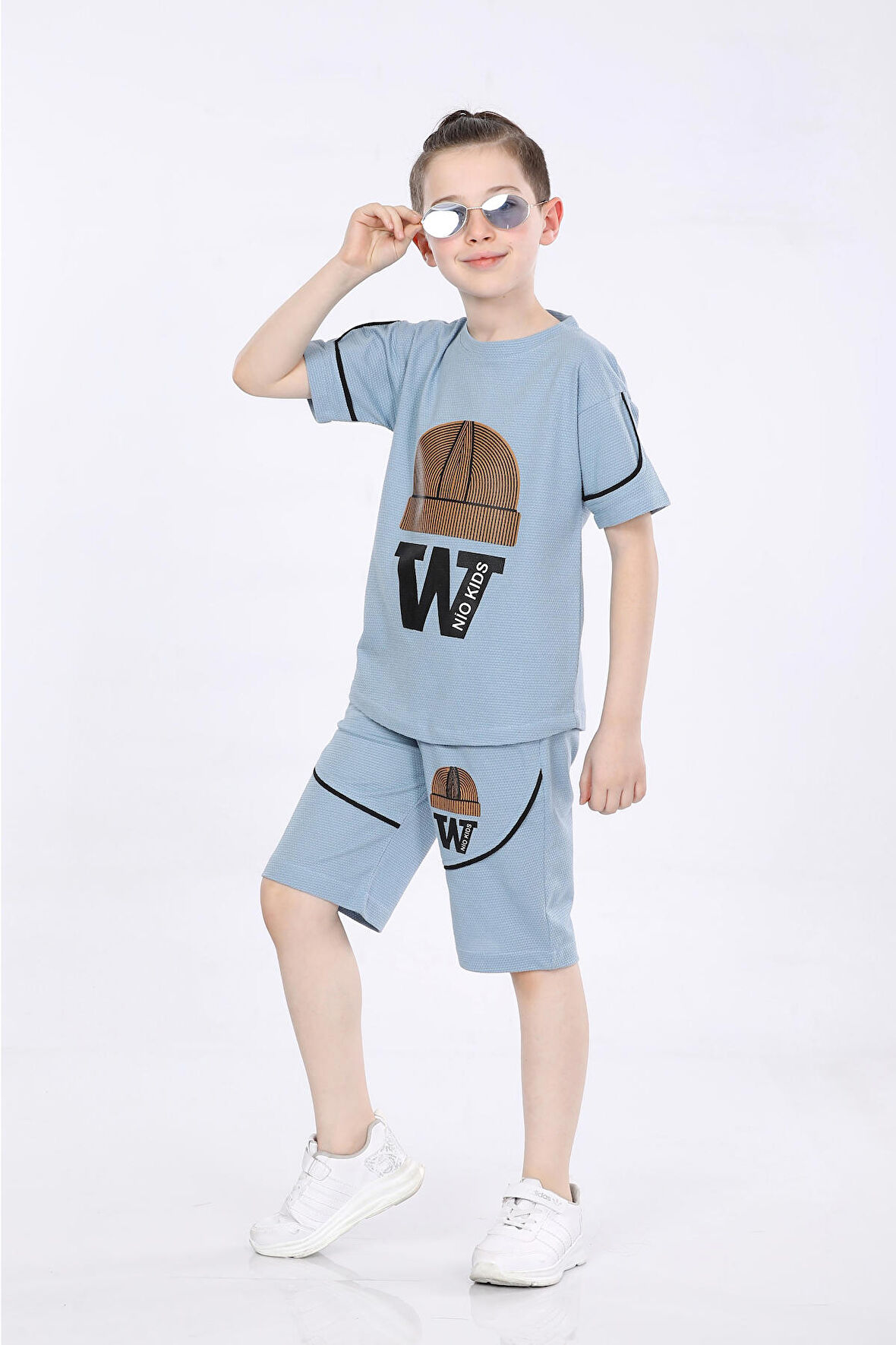 Mornio Erkek Çocuk Baskılı T-shirt ve Şort 2 Li Takım VF24KMR5103334